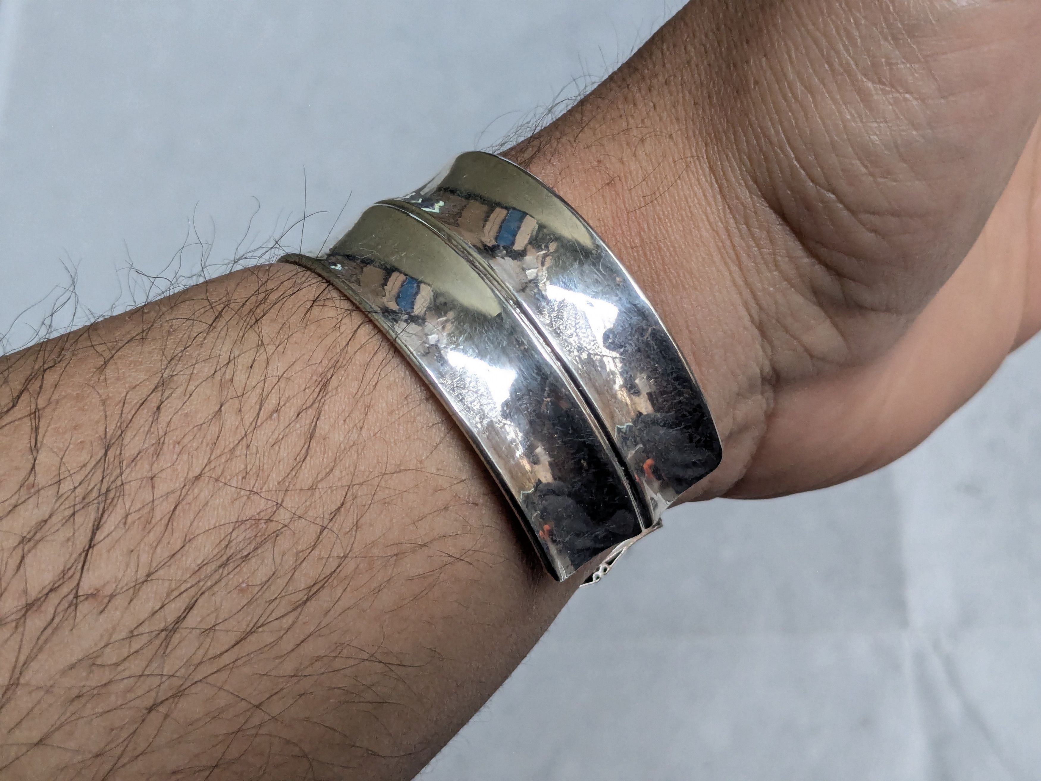 Jewelry Vintage Sterling Silver Cuff Bracelet 6" Italy Size ONE SIZE - 13 Thumbnail