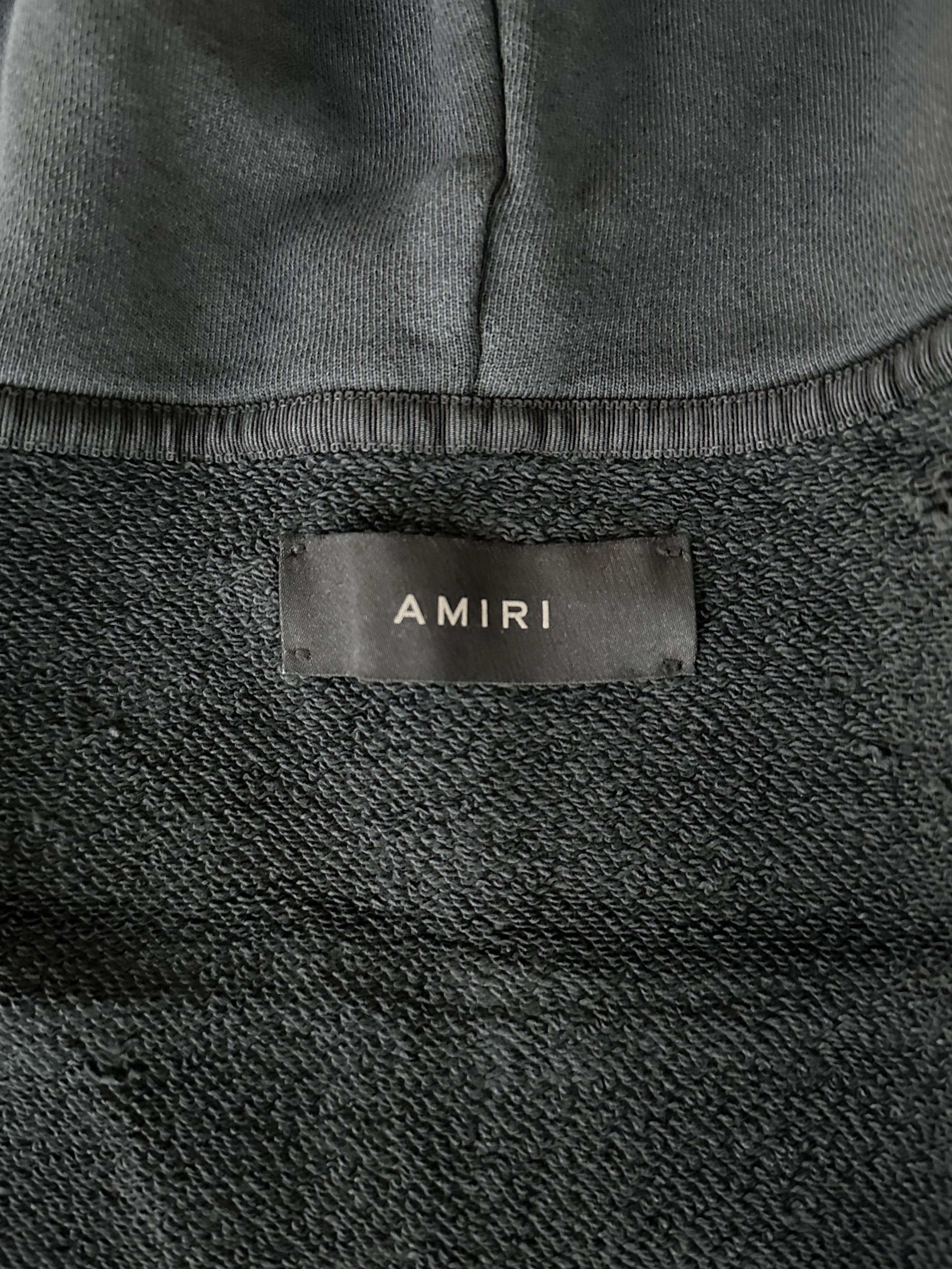 Amiri Amiri Faded Black Core Logo Shotgun Zip Up Hoodie Size US XXL / EU 58 / 5 - 3 Thumbnail