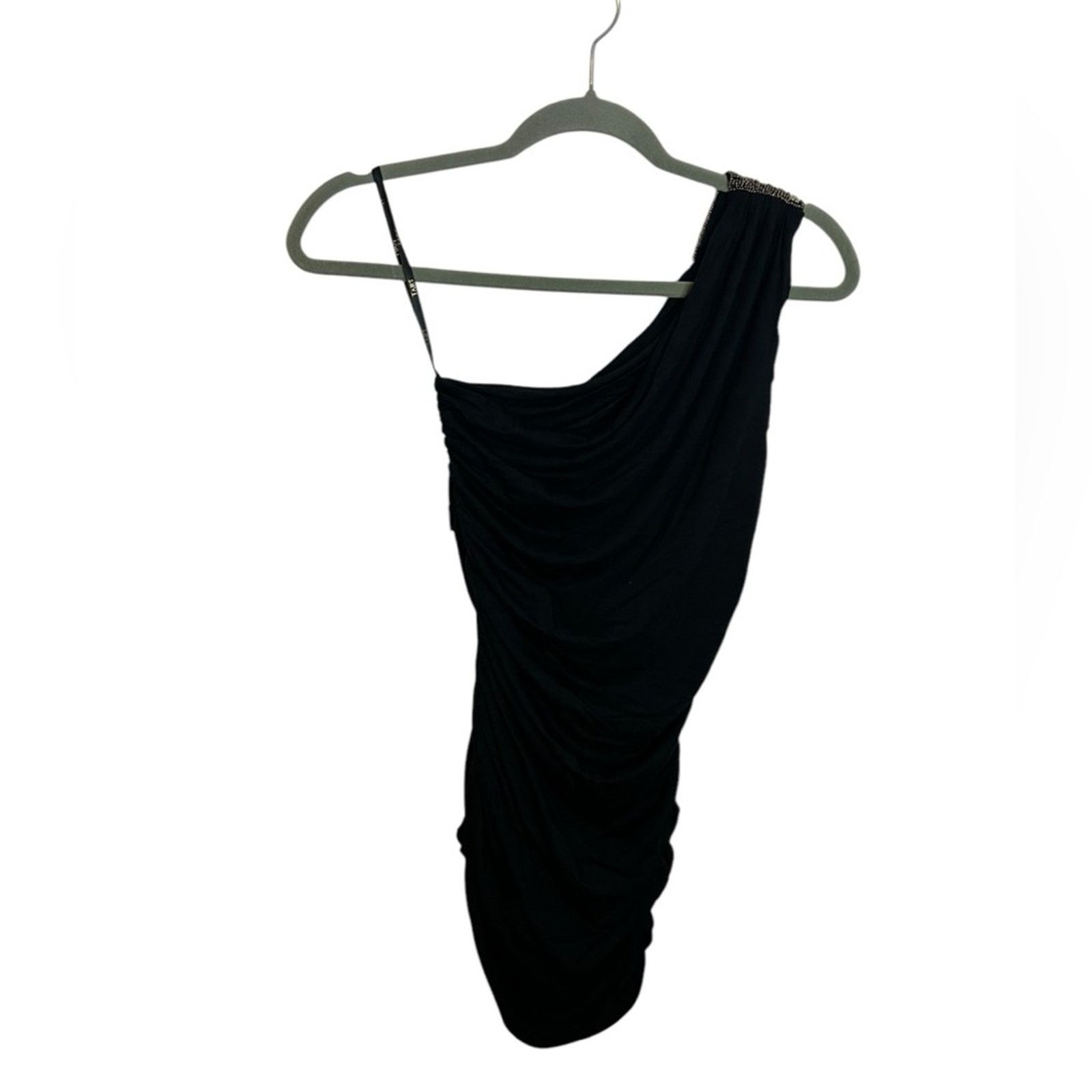 TART Collections Nwt Tart Collection Y2K One Shoulder Beaded Ruched MiniDress Size L / US 10 / IT 46 - 2 Thumbnail