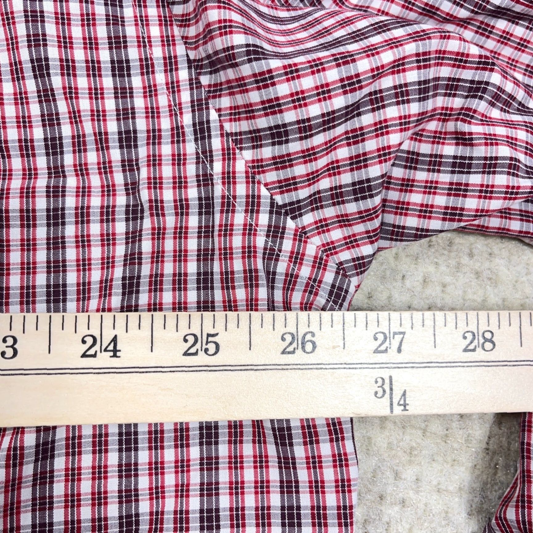 Brooks Brothers Brooks Brothers Shirt Men XL Red Plaid Button-Up Poplin Pocket Dress 346 Adult Regular Button-Down Collared Casual Fashion Men Size 46R - 7 Thumbnail