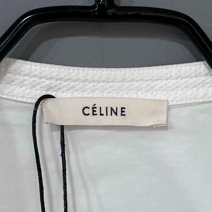 Celine Celine White Buttonup Shirt Size XXS / US 00 / IT 34 - 4 Thumbnail