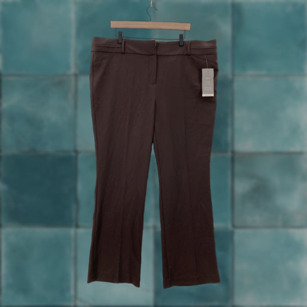 Vintage Maurices Pants Womens 20 Brown It Fit Polished Boot Cut Curvy Stretch Career NWT Size 42" / US 20 - 1 Thumbnail