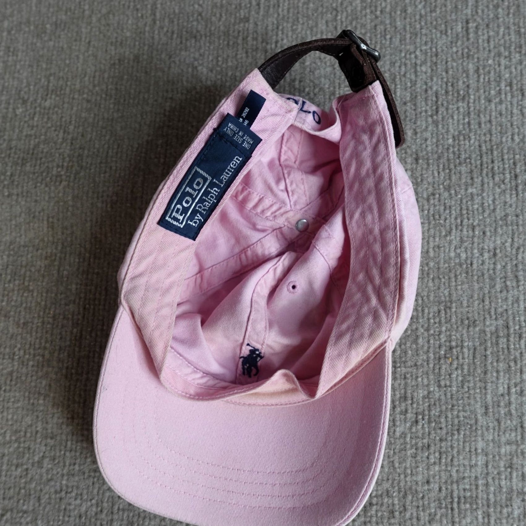 Polo Ralph Lauren VINTAGE Polo Ralph Lauren Hat Pink Dadhat Leather Strapback Baseball Cap Cotton Adjustable Men Pink 90s? Size US M / EU 48-50 / 2 - 4 Thumbnail