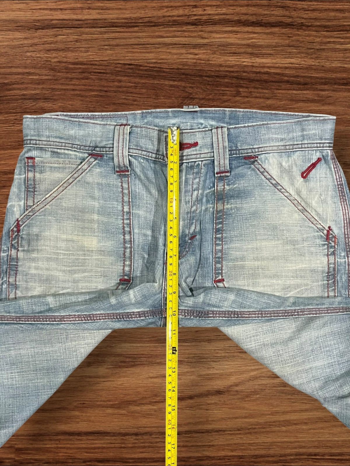 45rpm × Edwin × Japanese Brand Vintage Edwin Blue Trip 503 Red Thread Distressed Blue Jeans Size US 32 / EU 48 - 15 Thumbnail