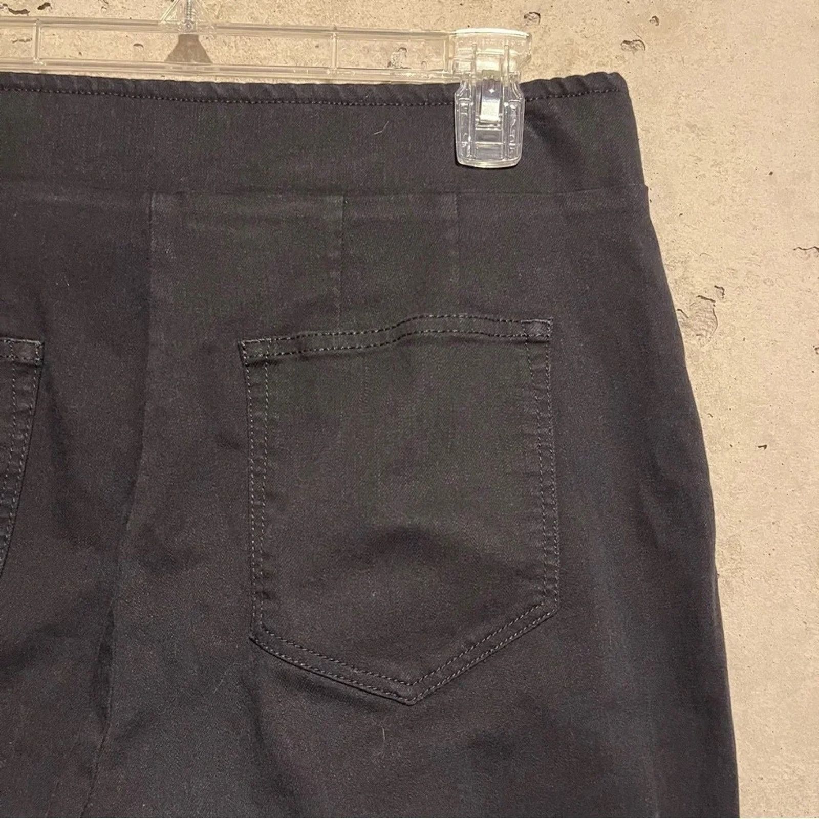 Loft NWT Loft black jeans straight Wide leg Size 10 Raw Hem Size 32" / US 10 / IT 46 - 3 Thumbnail