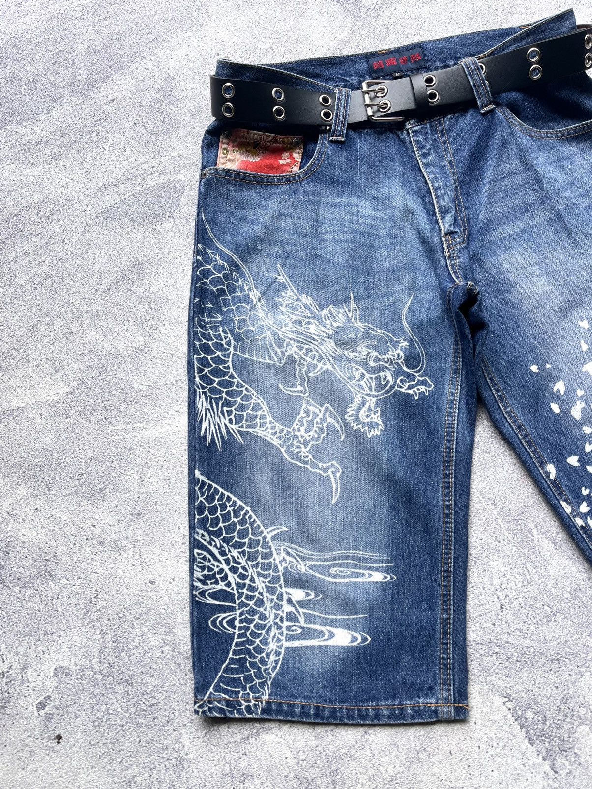 Jorts Dragon Printed Karakuri Style