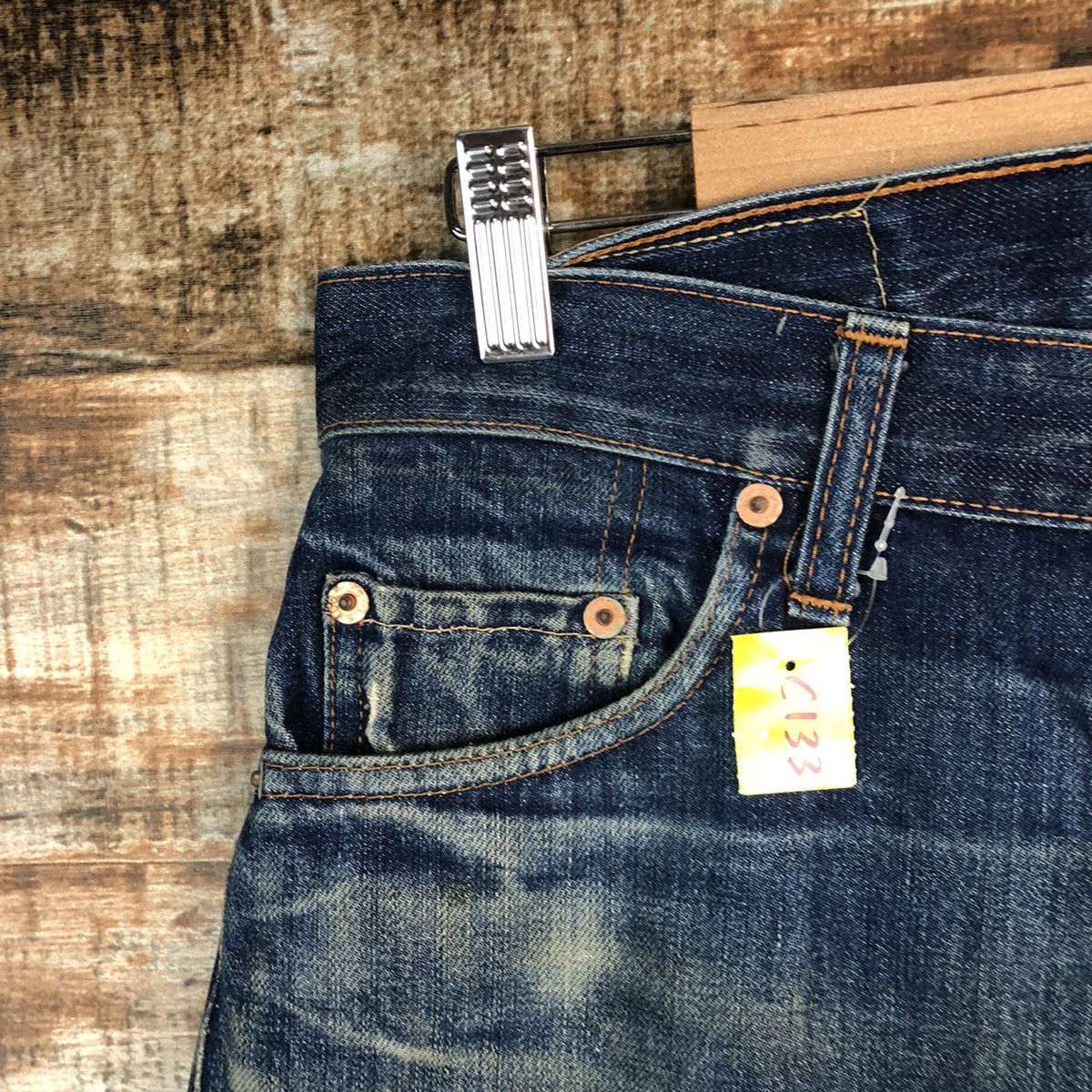 Levi's DLL Levis 505 Big E Blue Distressed Denim Pants #C133 Size US 30 / EU 46 - 7 Thumbnail