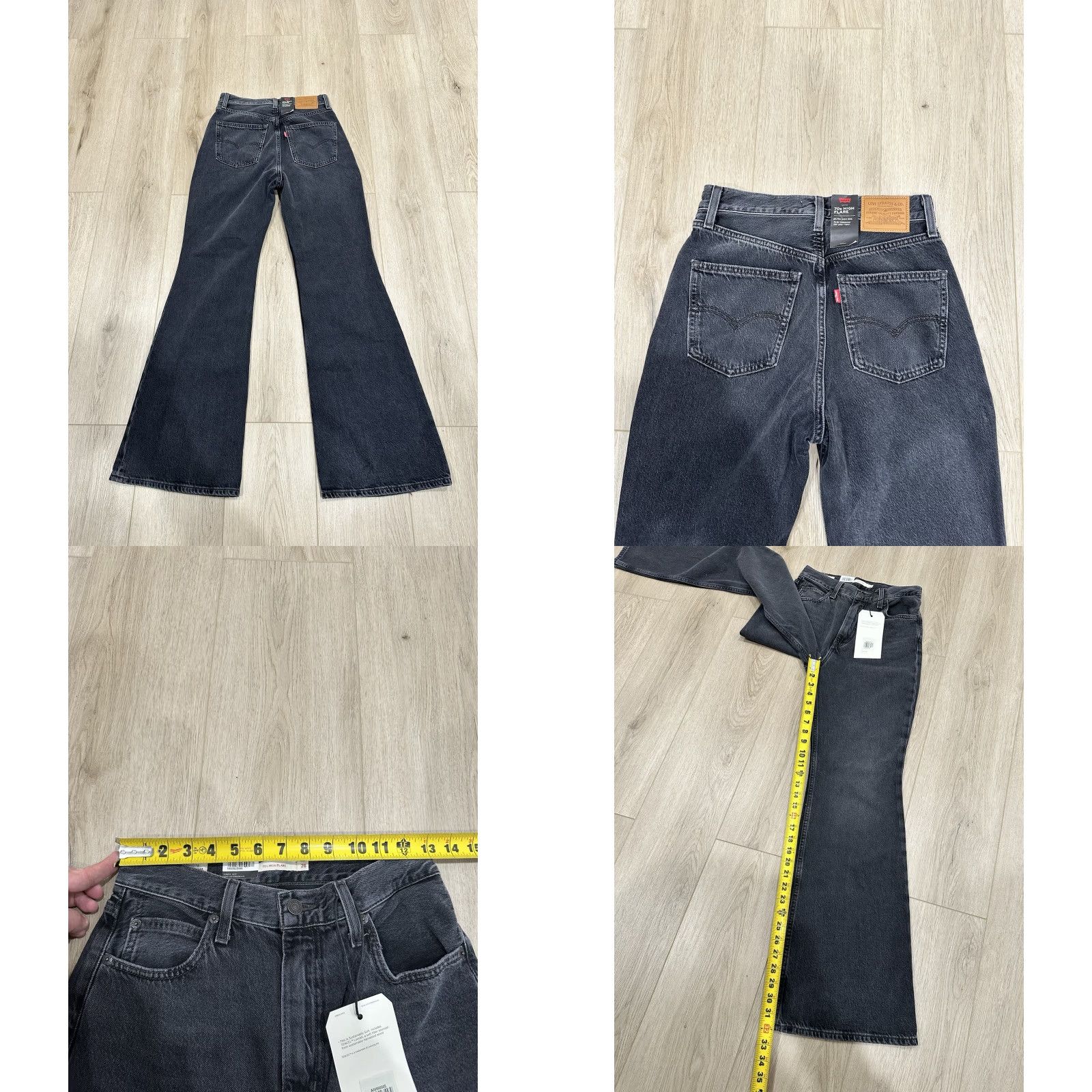 Levi's Levi's Jeans Women 26x32 70s High Rise Flare Dark Wash Gray Denim Bell Vintage: No Size 26" / US 2 / IT 38 - 9 Thumbnail