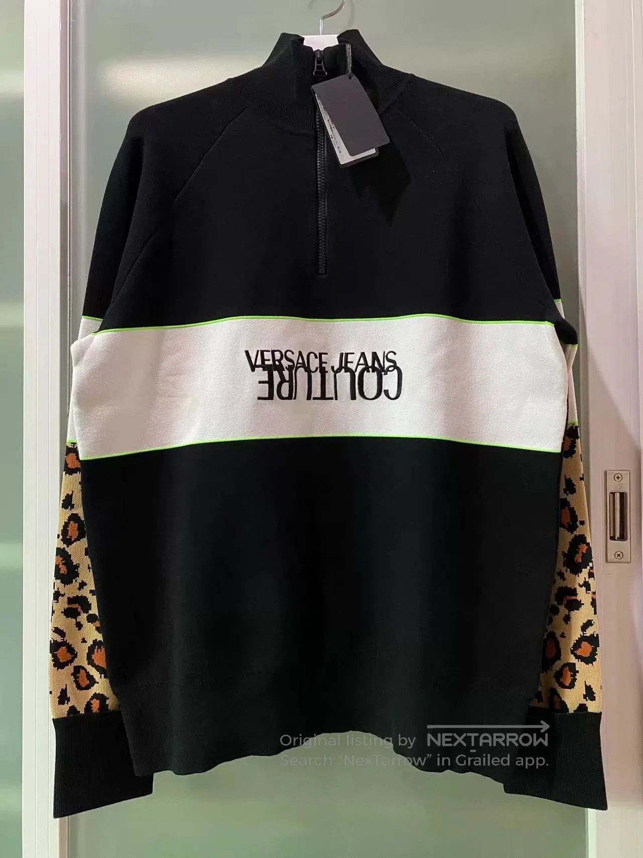 Versace Versace Spliced Letter Half-Zip Sweatshirt. Size US L / EU 52-54 / 3 - 1 Thumbnail