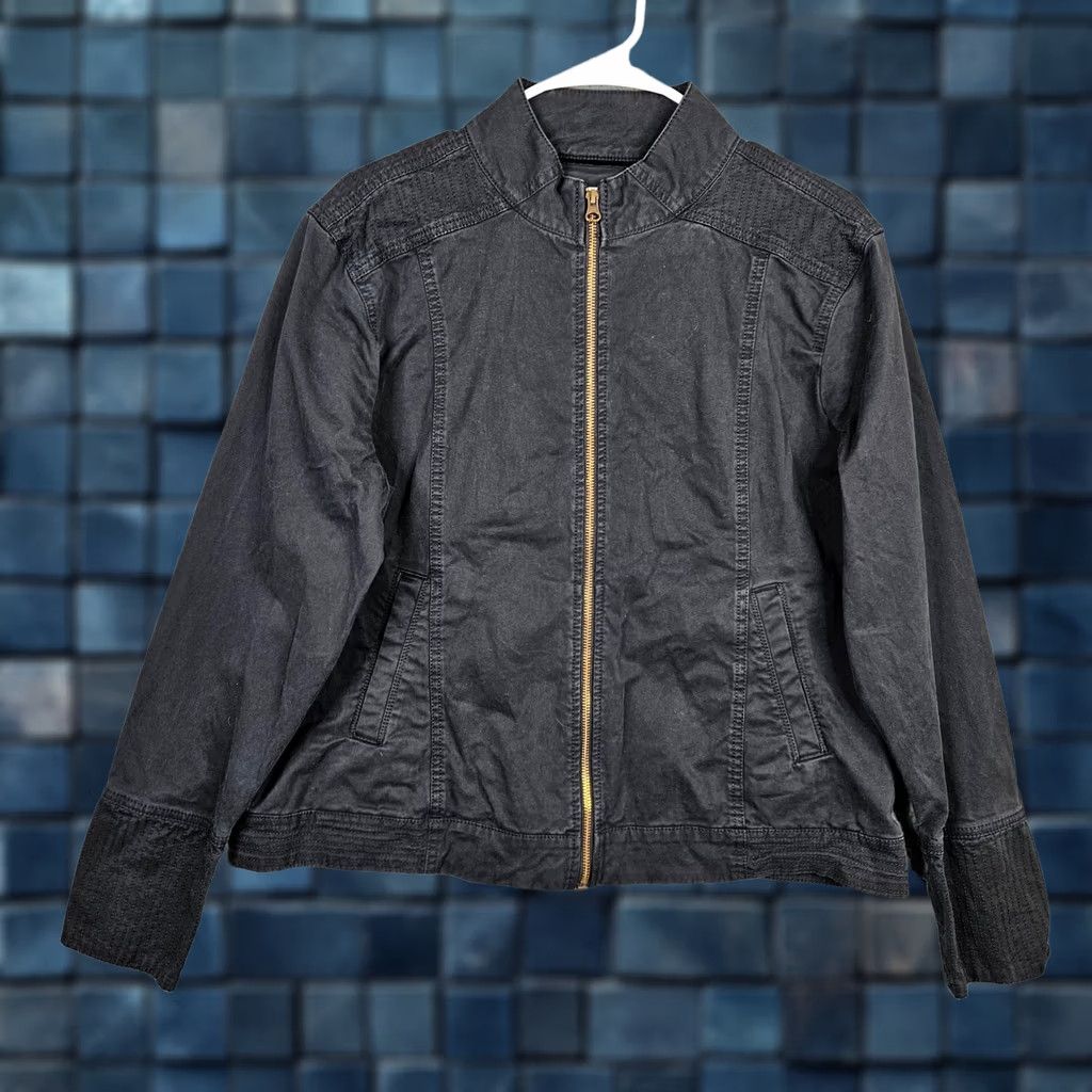 Vintage Aventura Jacket Women's Full Zip Black Solid Size L Polyester Casual Travel Regular Fit Size L / US 10 / IT 46 - 1 Thumbnail