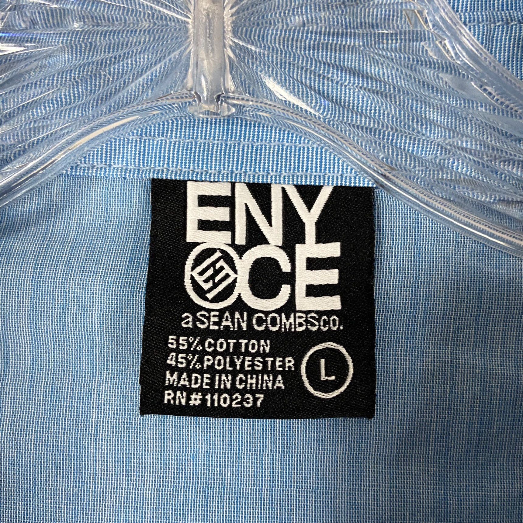 Vintage VINTAGE Enyoce A Sean Combs Co. Shirt Button-Up Long Sleeve Men L Blue 90s Mens Shirt Size US L / EU 52-54 / 3 - 7 Thumbnail