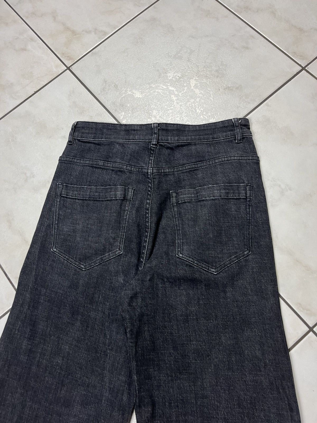 DOROTHEE SCHUMACHER × Designer Dorothee Schumacher flared dark goth denim jeans pants baggy Size 26" / US 2 / IT 38 - 16 Thumbnail