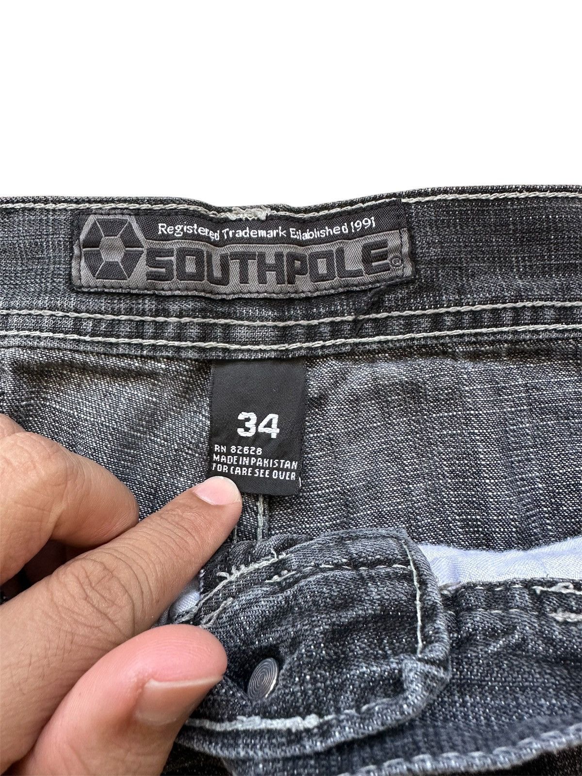 Southpole Distressed Southpole Red Tab Washed Jnco Goa Lgb Y2K Style Size US 33 - 3 Thumbnail
