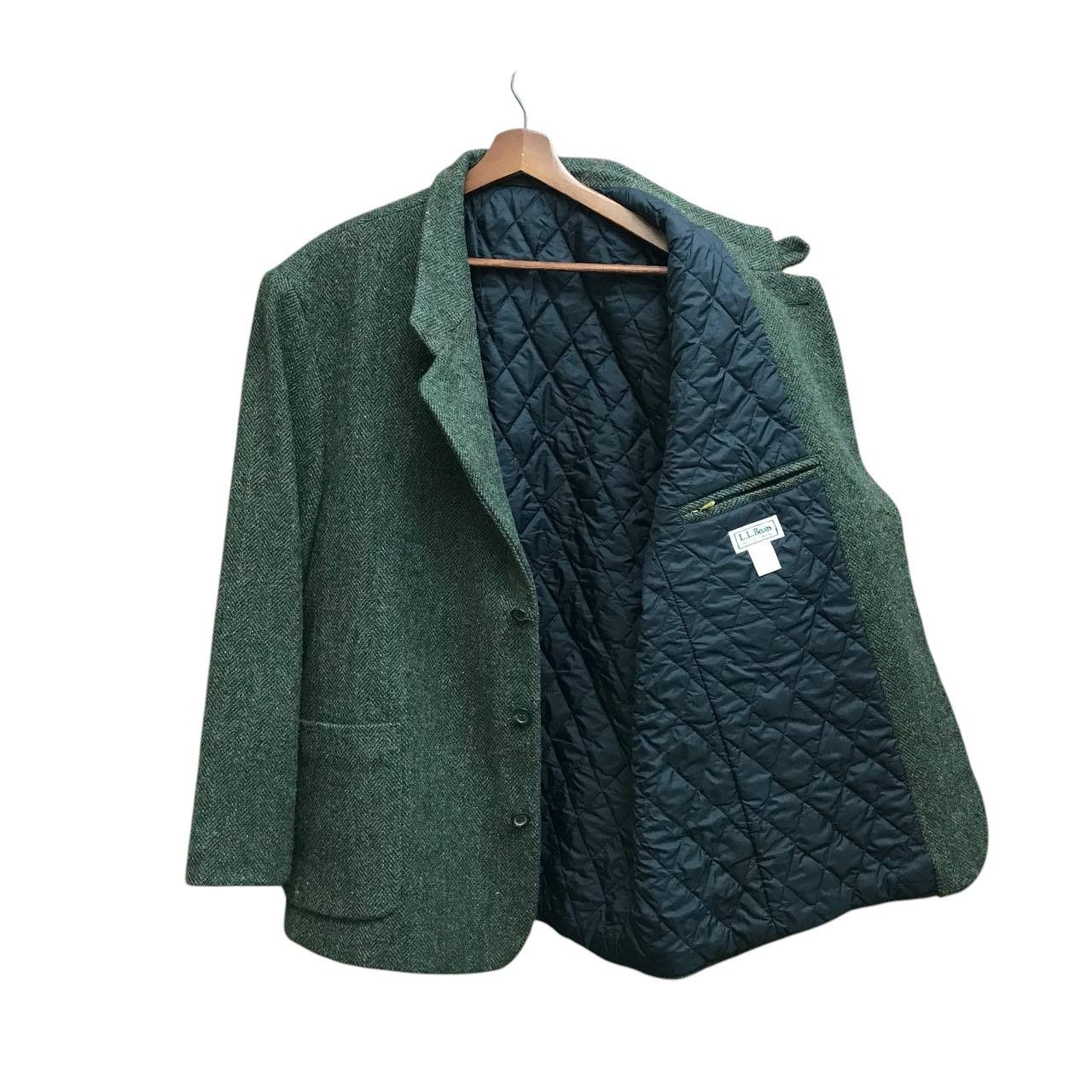 L.L. Bean Vintage 90s L.L. Bean Wool Herringbone Chore Quilted Field Size US XL / EU 56 / 4 - 5 Thumbnail