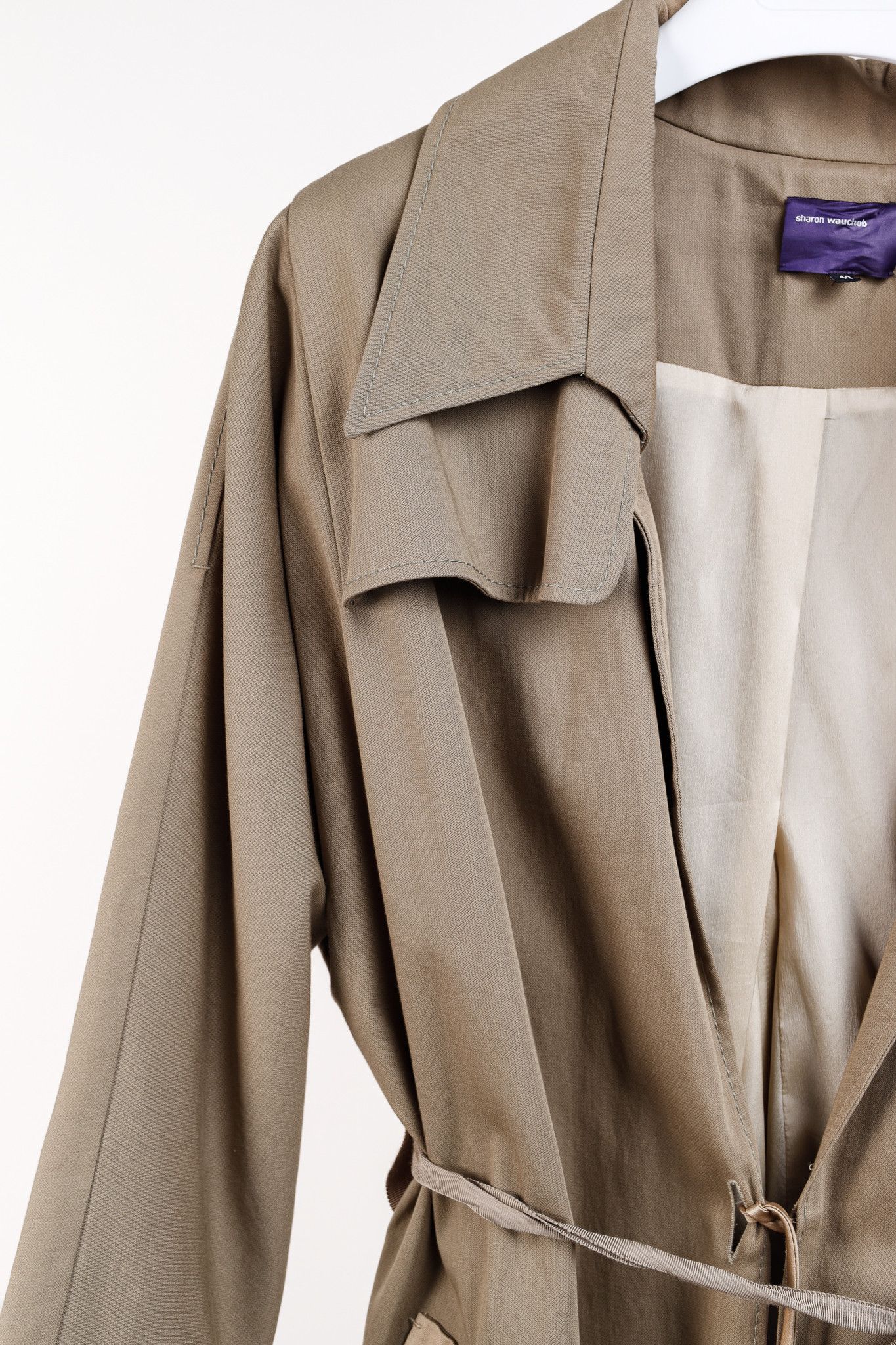 Other Sharon Wauchob Khaki Cotton Twill Tie-Waist Coat Size M / US 6-8 / IT 42-44 - 5 Thumbnail