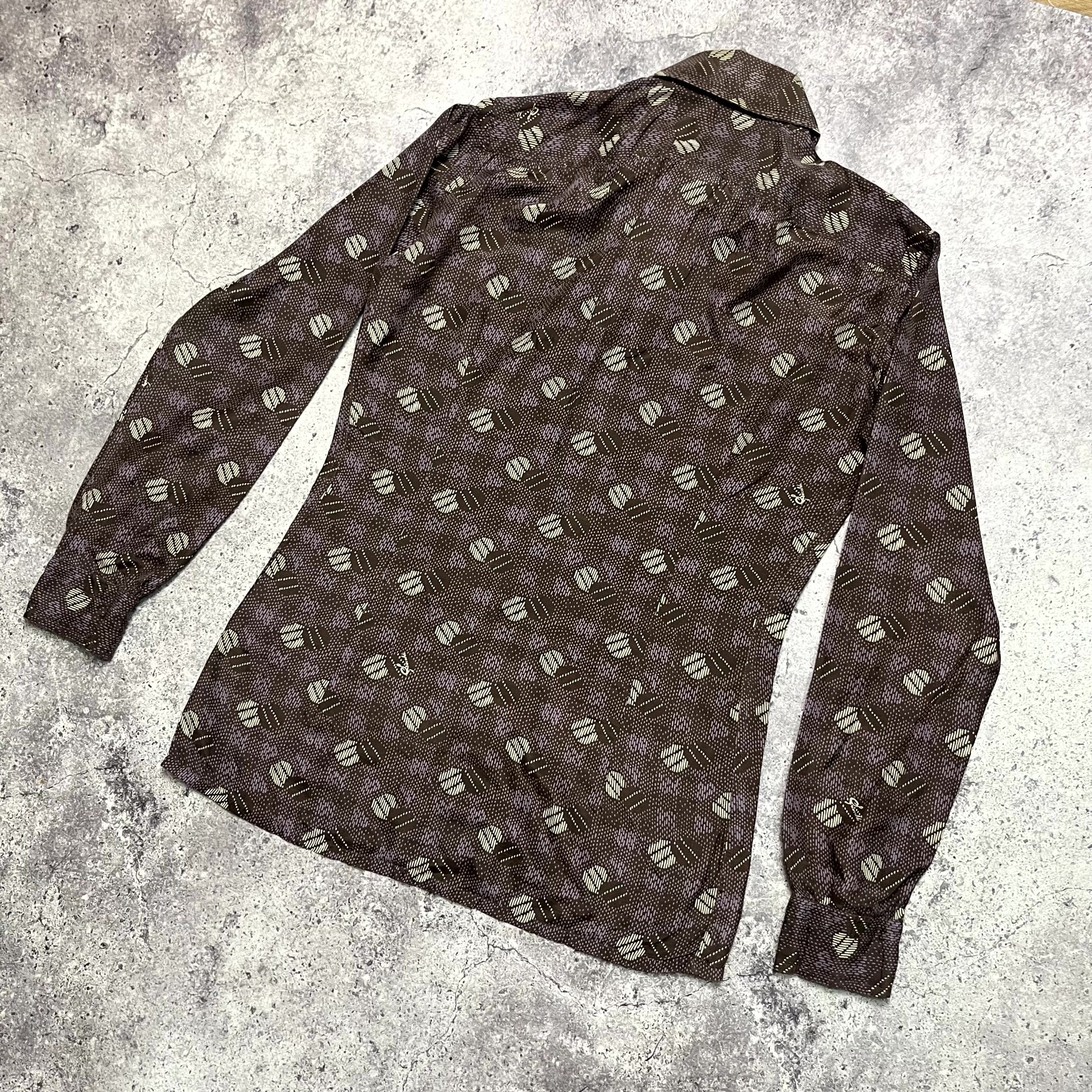 Vintage Vintage Pancaldi Brown Geometric Pattern Shirt Size M Size US M / EU 48-50 / 2 - 8 Thumbnail