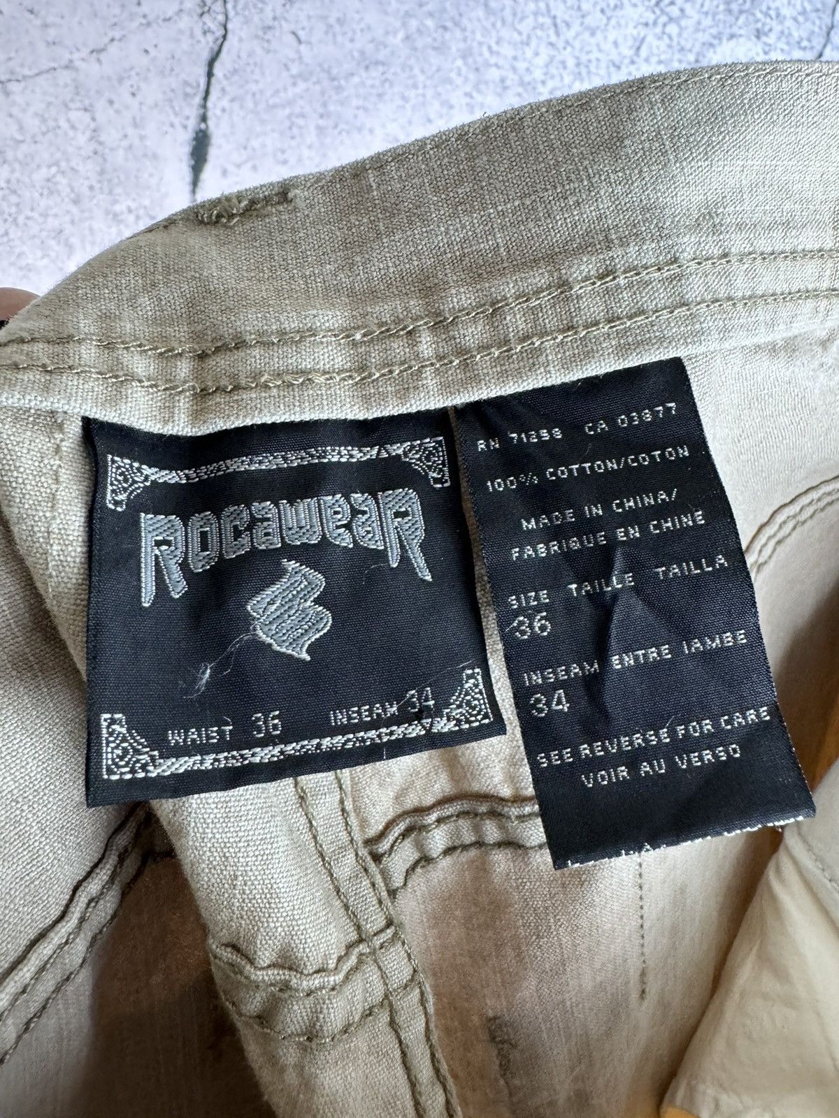 Sean John Crazy Vintage Y2K Rocawear embroidered baggy jeans Size US 36 / EU 52 - 6 Thumbnail