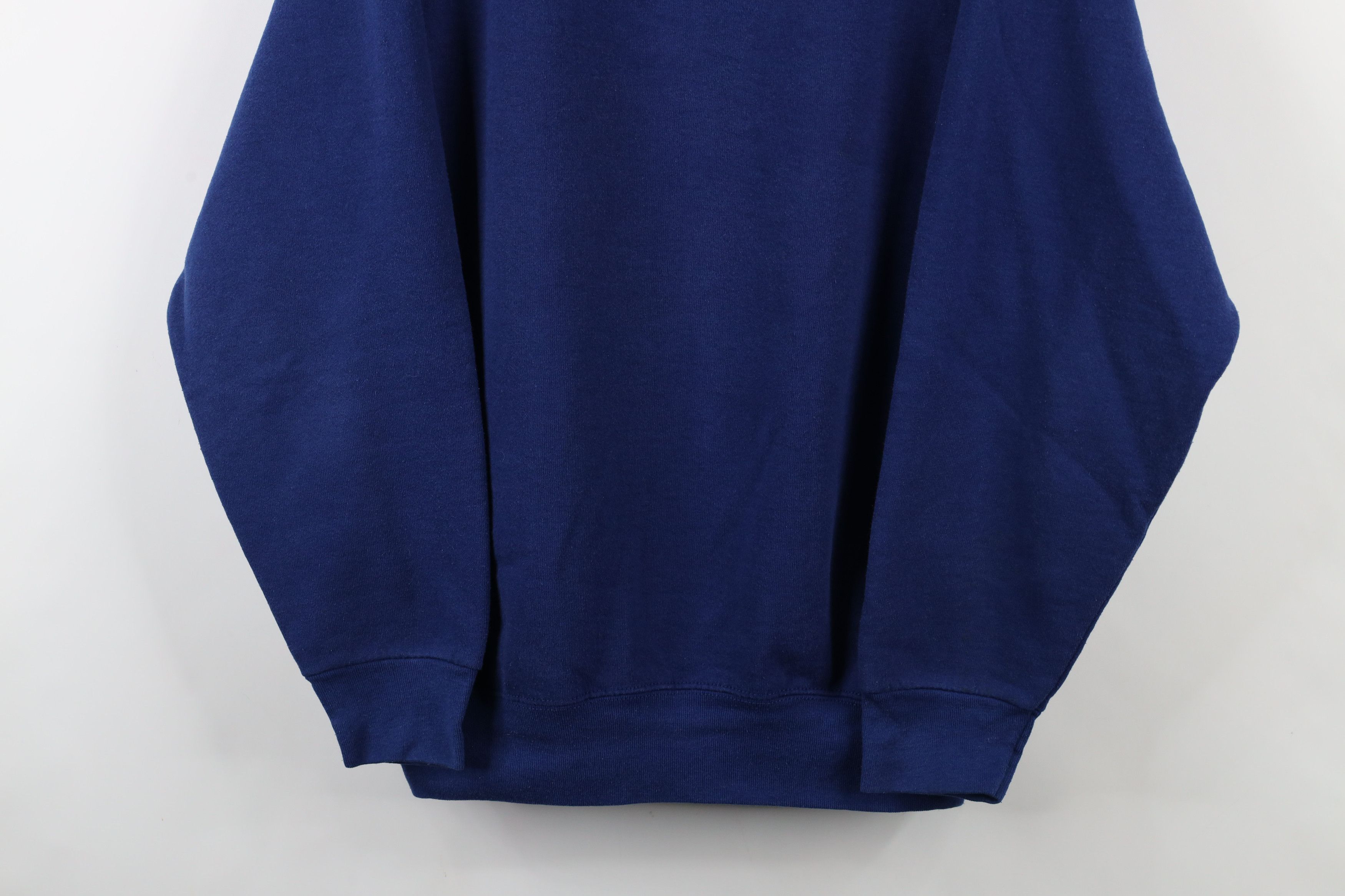 Vintage Vintage 90s Streetwear Blank Heavyweight Sweatshirt Blue USA Size US L / EU 52-54 / 3 - 3 Thumbnail