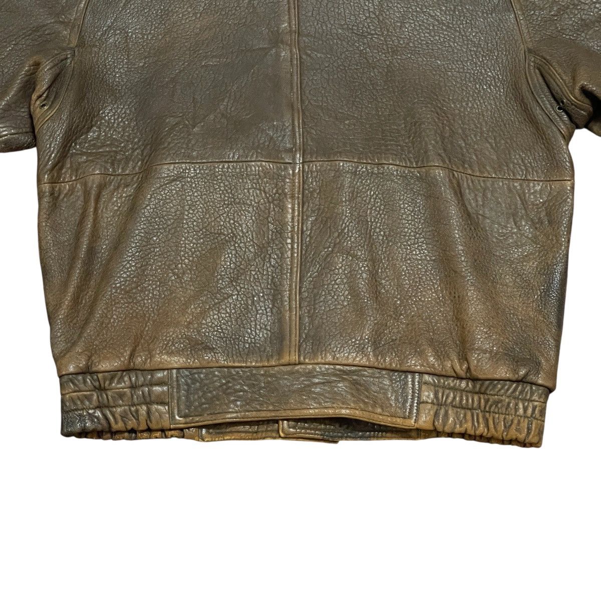 Vintage Vintage 90s Distressed Brown Sheep Leather A-2 Bomber Jacket Size US L / EU 52-54 / 3 - 15 Thumbnail