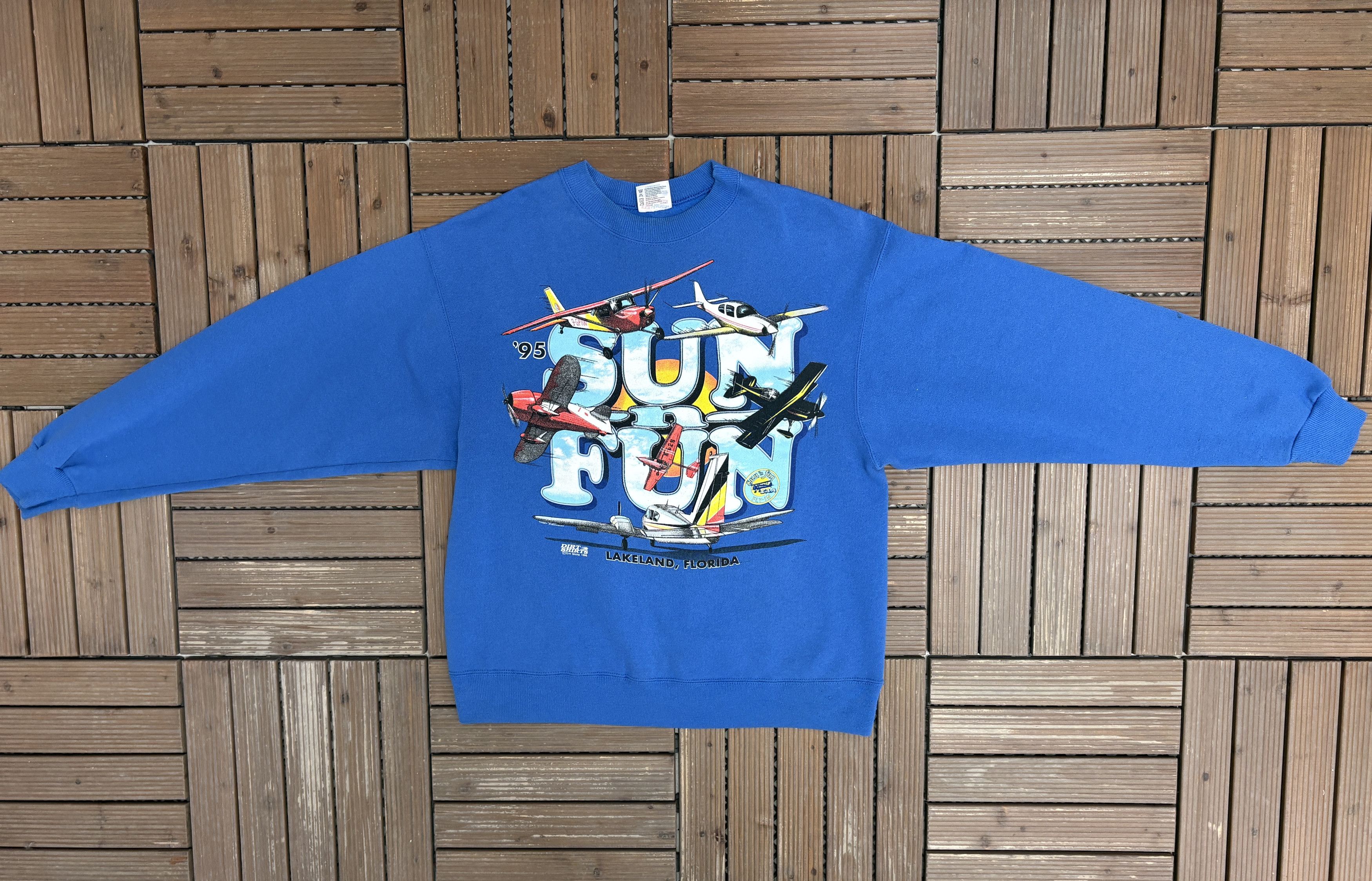 Vintage Sun 'n Fun Lakeland, Florida Vintage Blue Crewneck Size US L / EU 52-54 / 3 - 5 Thumbnail