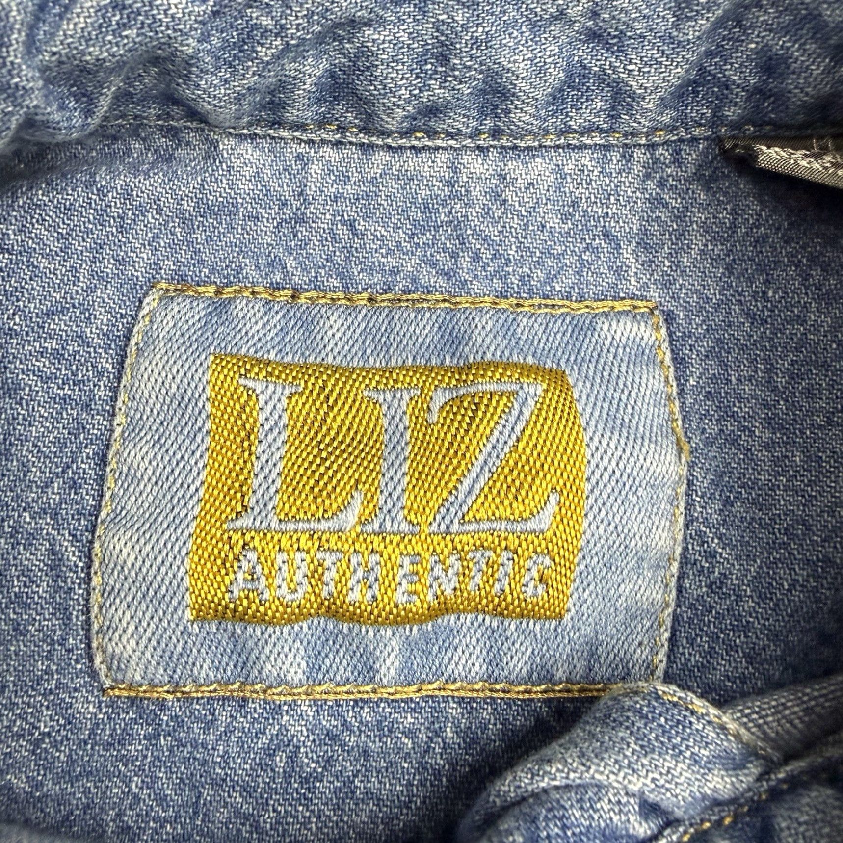 Denime VTG Liz Authentic Blue Denim Shirt Dress Knee Length Long Sleeve Size M Womens Shirt Dress Buttons Pocket Casual Size M / US 6-8 / IT 42-44 - 2 Thumbnail