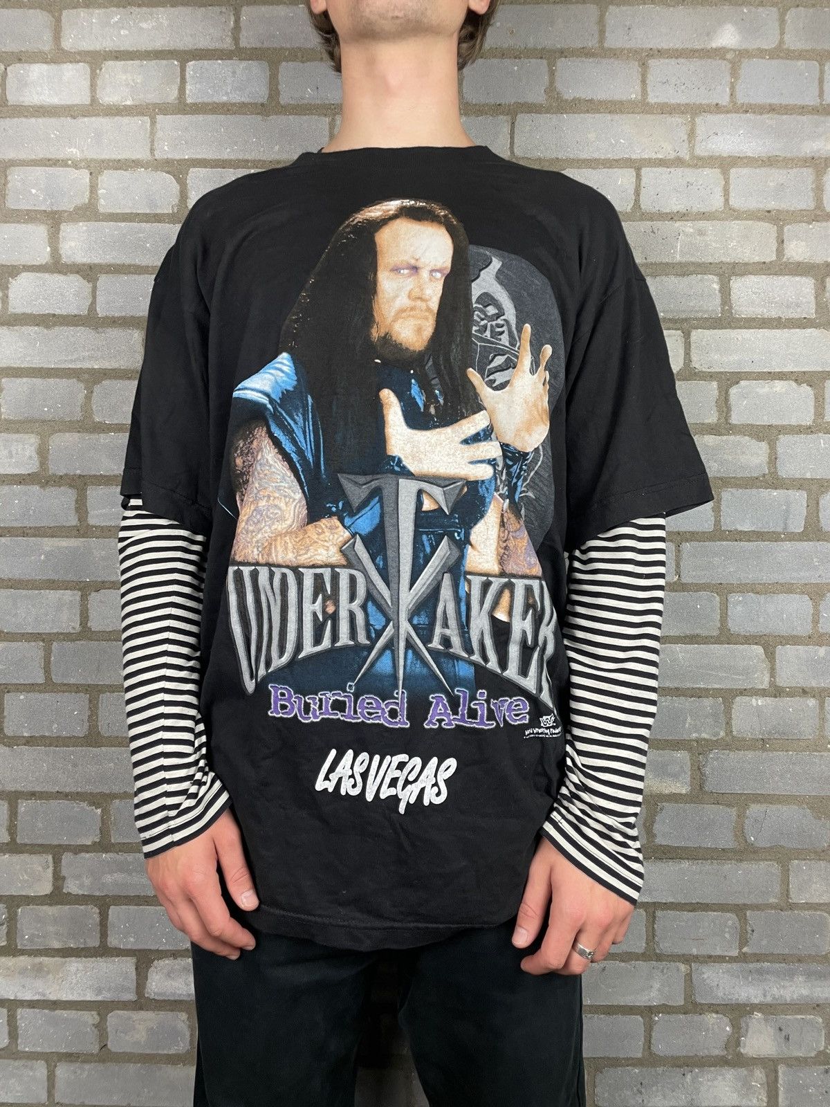 WWF Under Taker Las Vegas rare Wrestling WWF 1998 T-shirt Size US XL / EU 56 / 4 - 1 Thumbnail