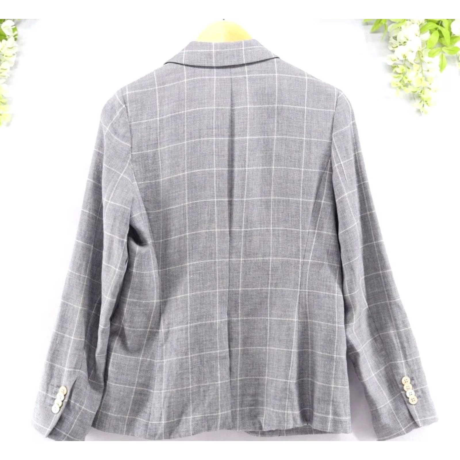 Brooks Brothers Brooks Brothers Women's Blazer Wool Linen Windowpane Blue Sz 10 Size L / US 10 / IT 46 - 2 Thumbnail