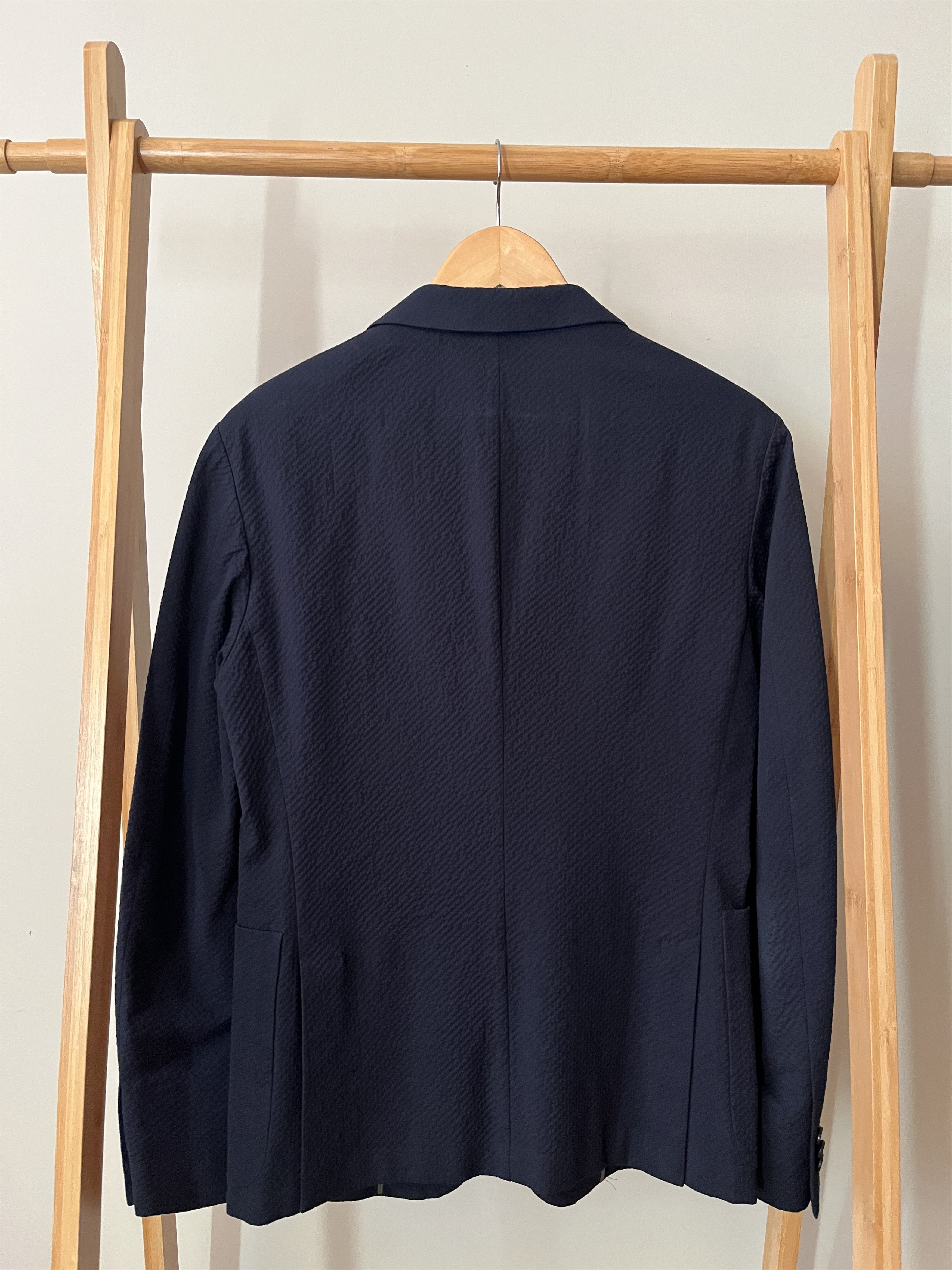 Z Zegna Z Zegna Navy Lightweight textured blazer / Shirt Jacket, 37 Size 38S - 2 Thumbnail