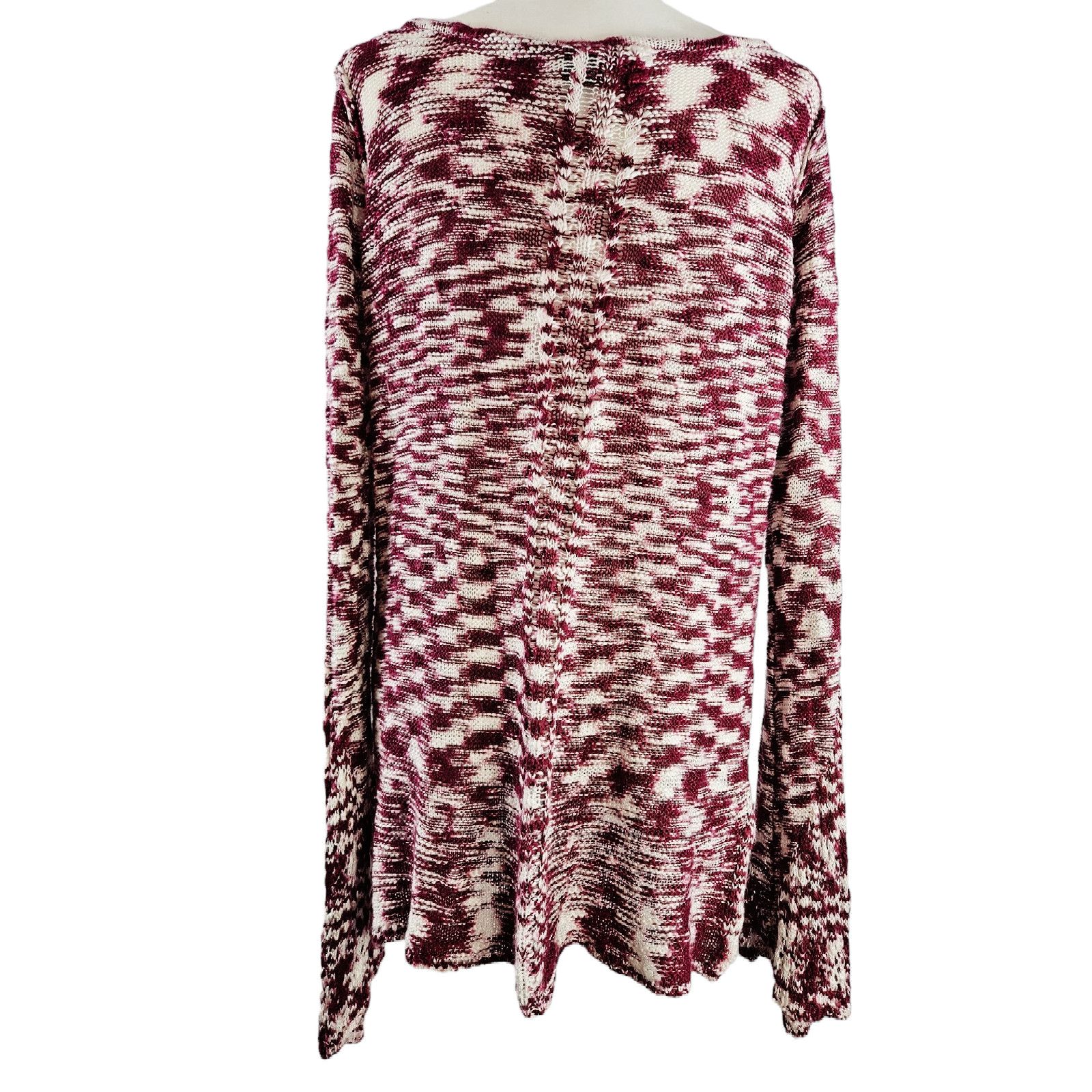 Other New Directions Crochet Sweater Bell Sleeves Sz. XL Raspberry Size XL / US 12-14 / IT 48-50 - 3 Thumbnail