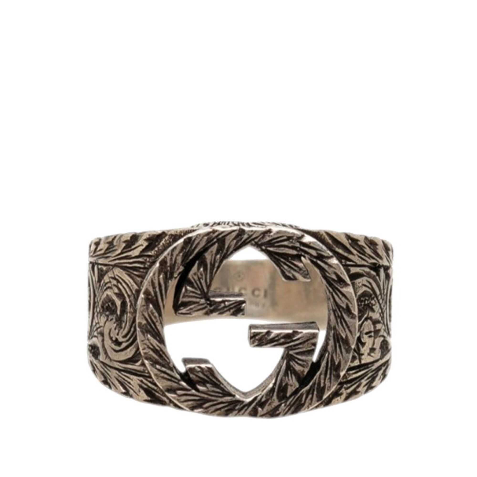 Gucci Interlocking G Gg Logo Ring, Size 15, Sv925 Silver, Men's Gucci, Women's