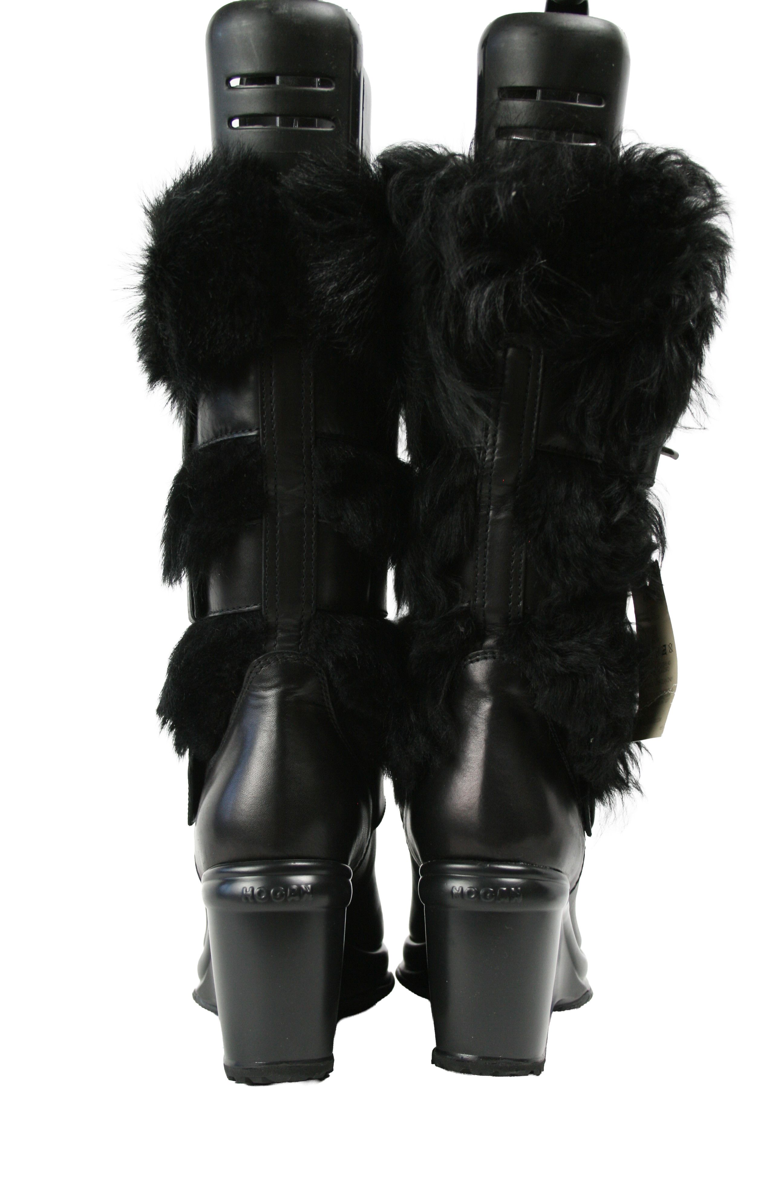 Hogan Y2K Wedge Fur Straps Boots Size US 9 / IT 39 - 13 Thumbnail