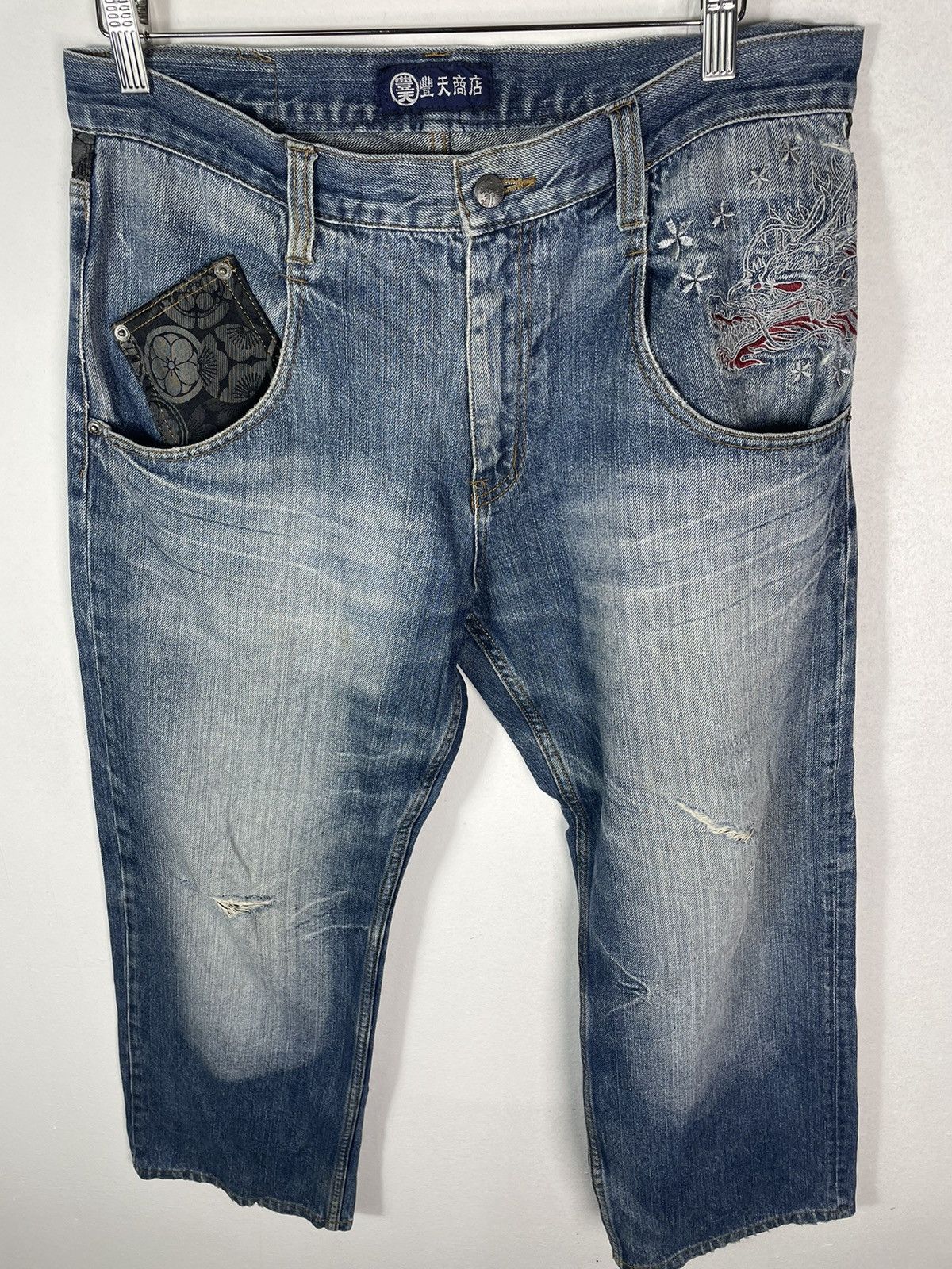 Japanese Brand Rare Japanese Dragon Embroidery Jeans Size US 34 / EU 50 - 5 Thumbnail