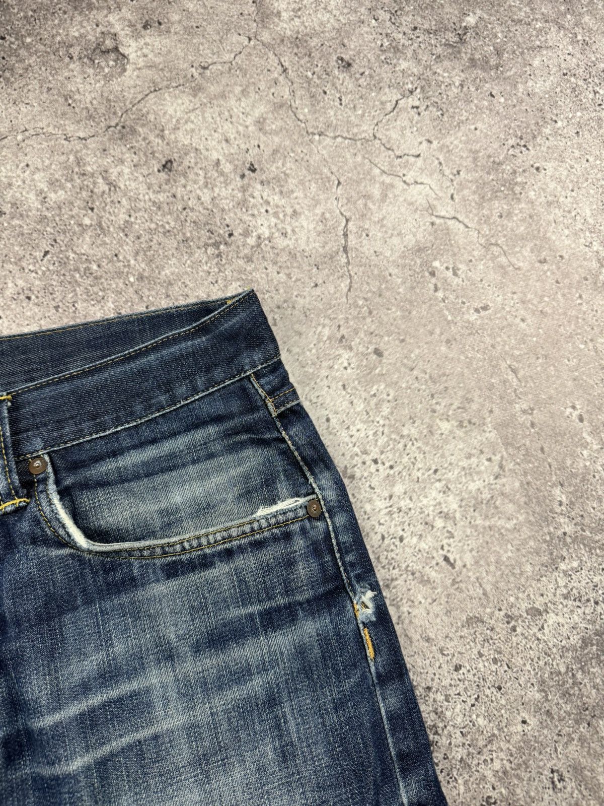 Edwin VINTAGE EDWIN BAGGY DISTRESSED JEANS JAPANESSE DENIM Y2K Size US 32 / EU 48 - 10 Thumbnail