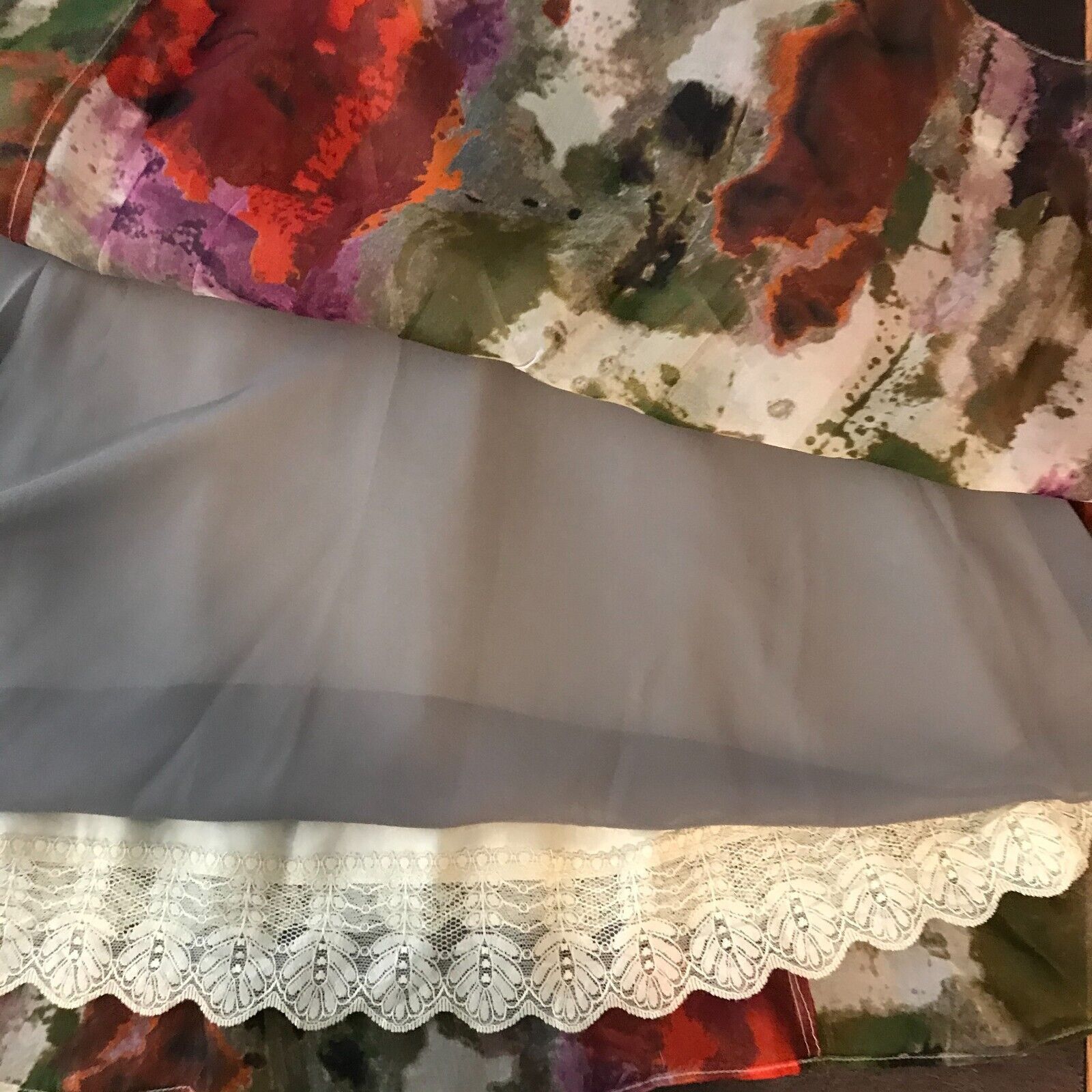 Anthropologie Anthropologie Edme & Esyllte Watercolor Pleated Silk Skirt Size 28" / US 6 / IT 42 - 4 Thumbnail