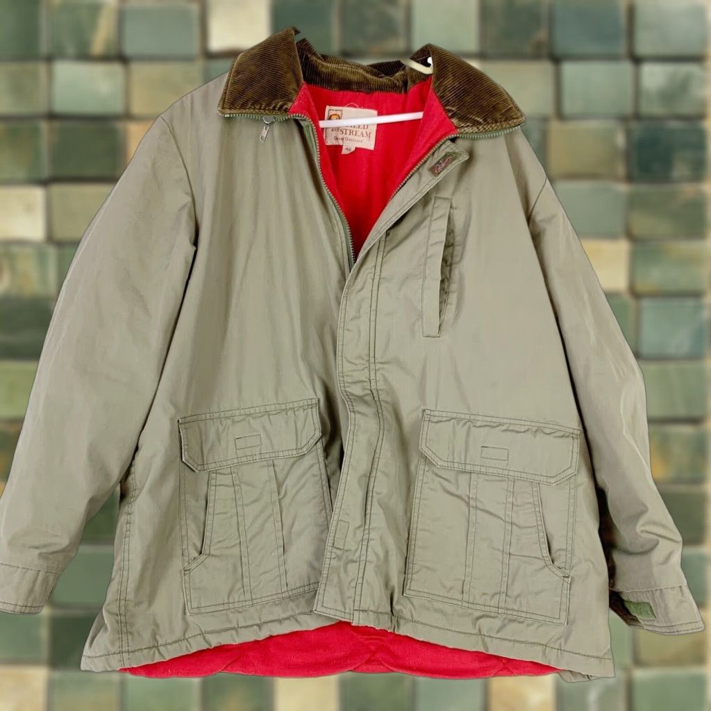 Greats VINTAGE Field & Stream Coat Mens 46 Green Cotton Full Zip Chore Work Jacket Size US S / EU 44-46 / 1 - 1 Thumbnail