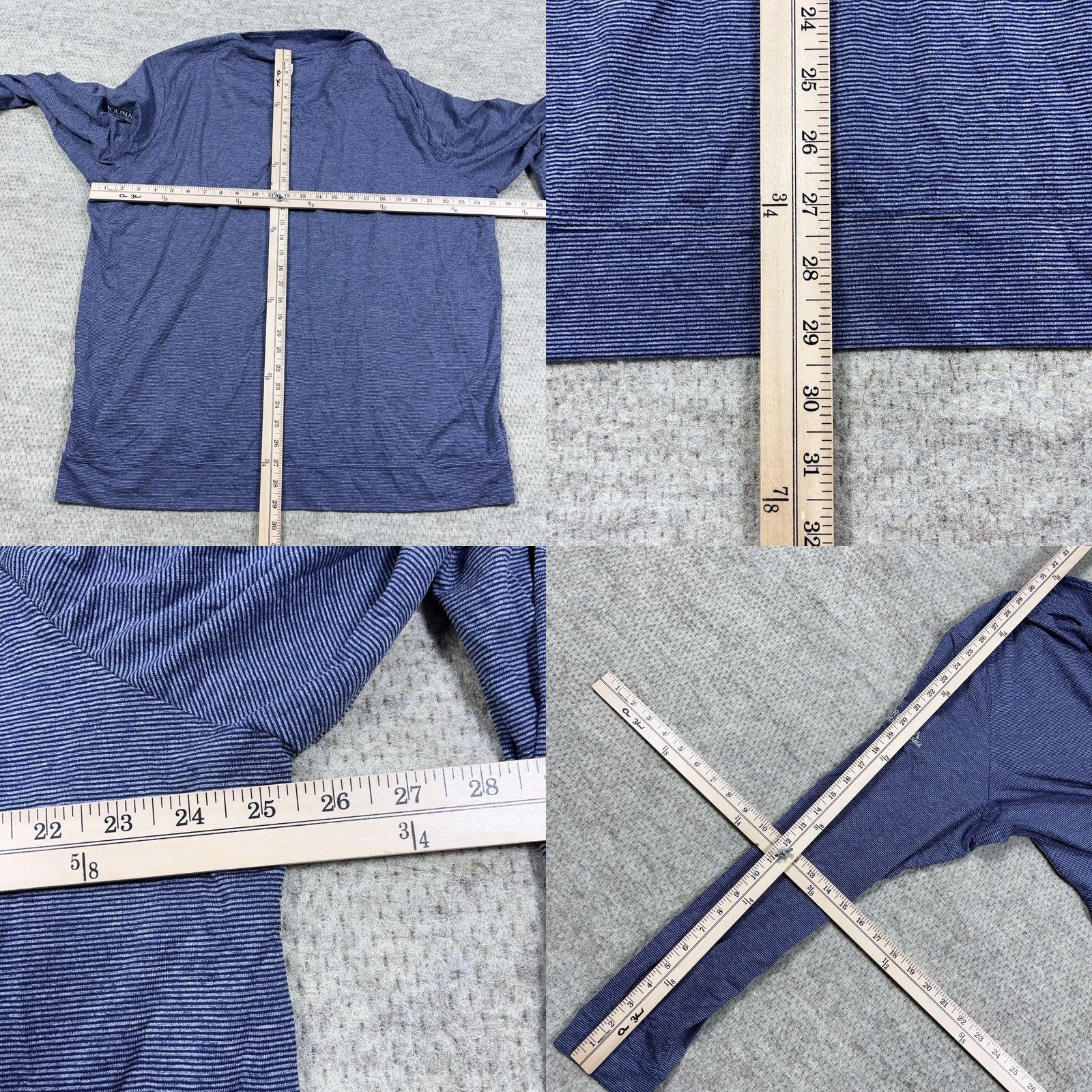 johnnie-O Johnnie-O Sweater Men 2XL Blue Striped Pullover Quarter Zip Performance Wicking Size US XXL / EU 58 / 5 - 8 Thumbnail