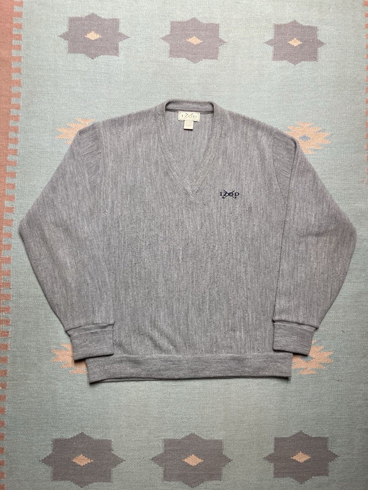 Izod × Vintage VTG izod acrylic sweater v neck pullover golf logo preppy XL Size US XL / EU 56 / 4 - 1 Thumbnail