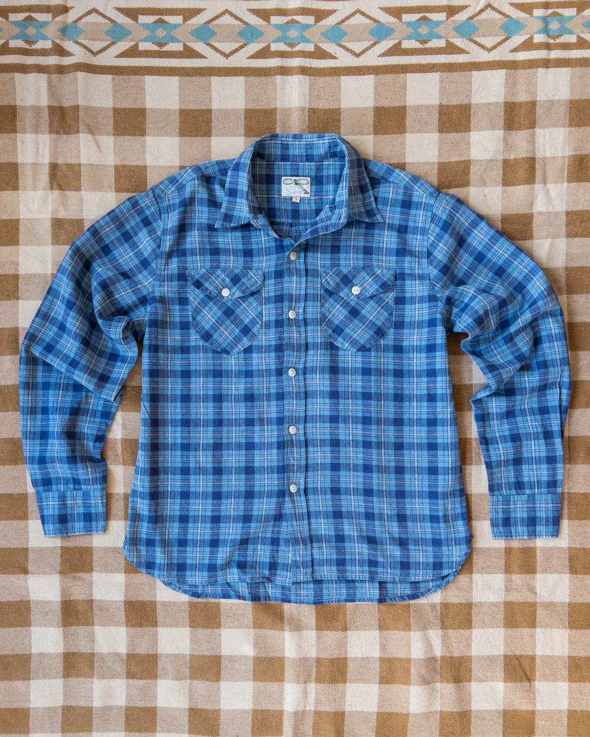 Wythe Washed Flannel Workshirt - Sand Dunes Sunrise
