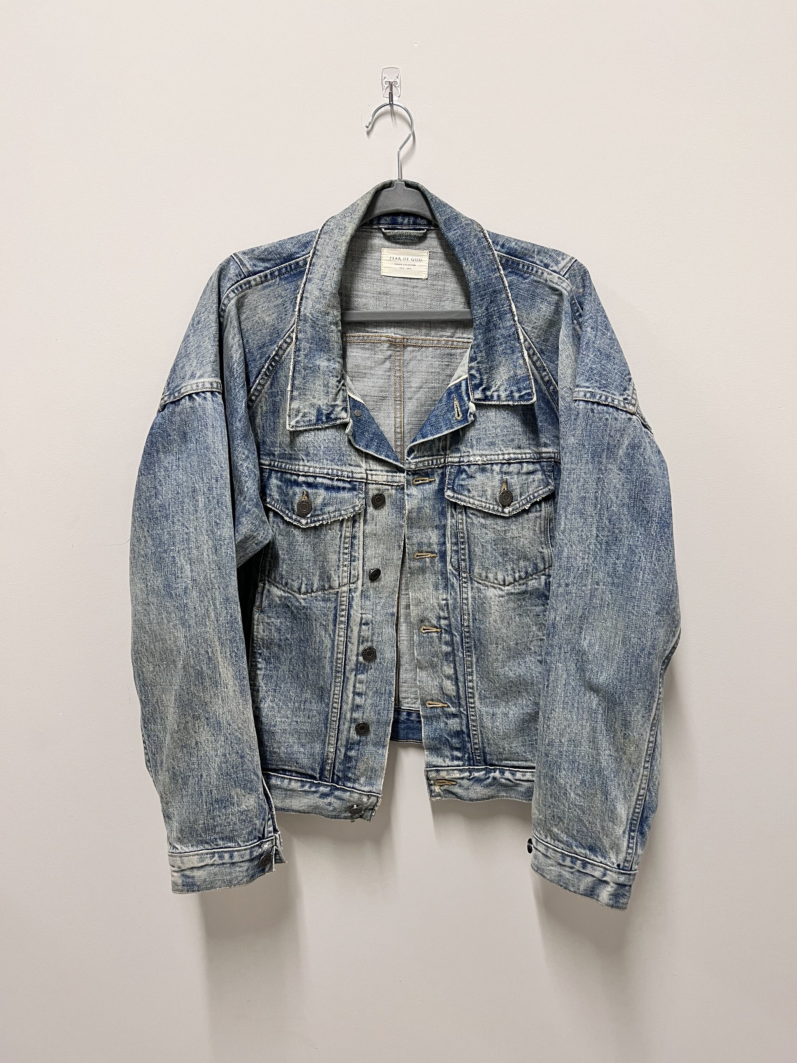 image of Fear Of God 4Th Collection OG Batch Denim Jacket in Blue Denim, Men's (Size Large)