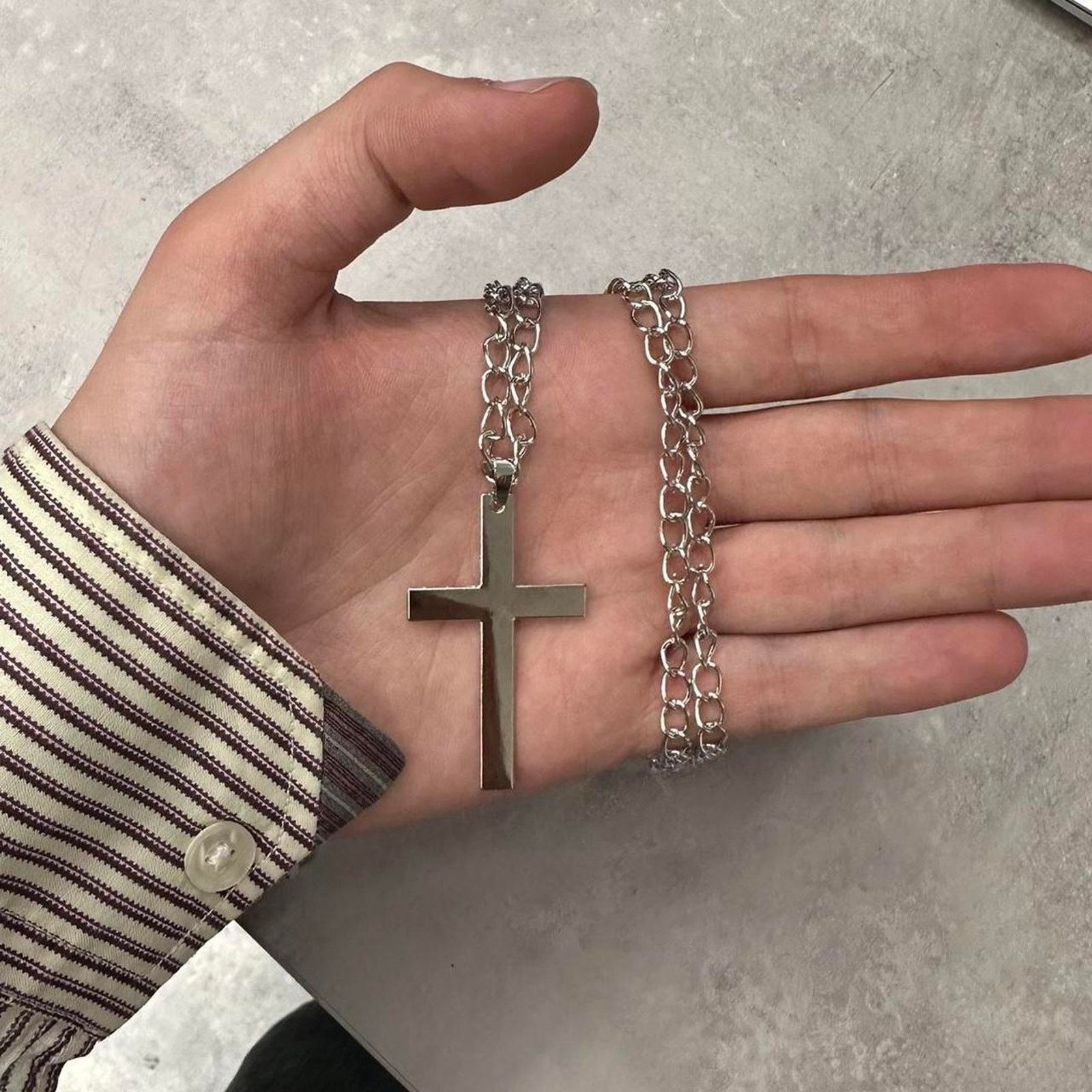 Other Silver ny cross jesus MENS2 Size ONE SIZE - 2 Thumbnail