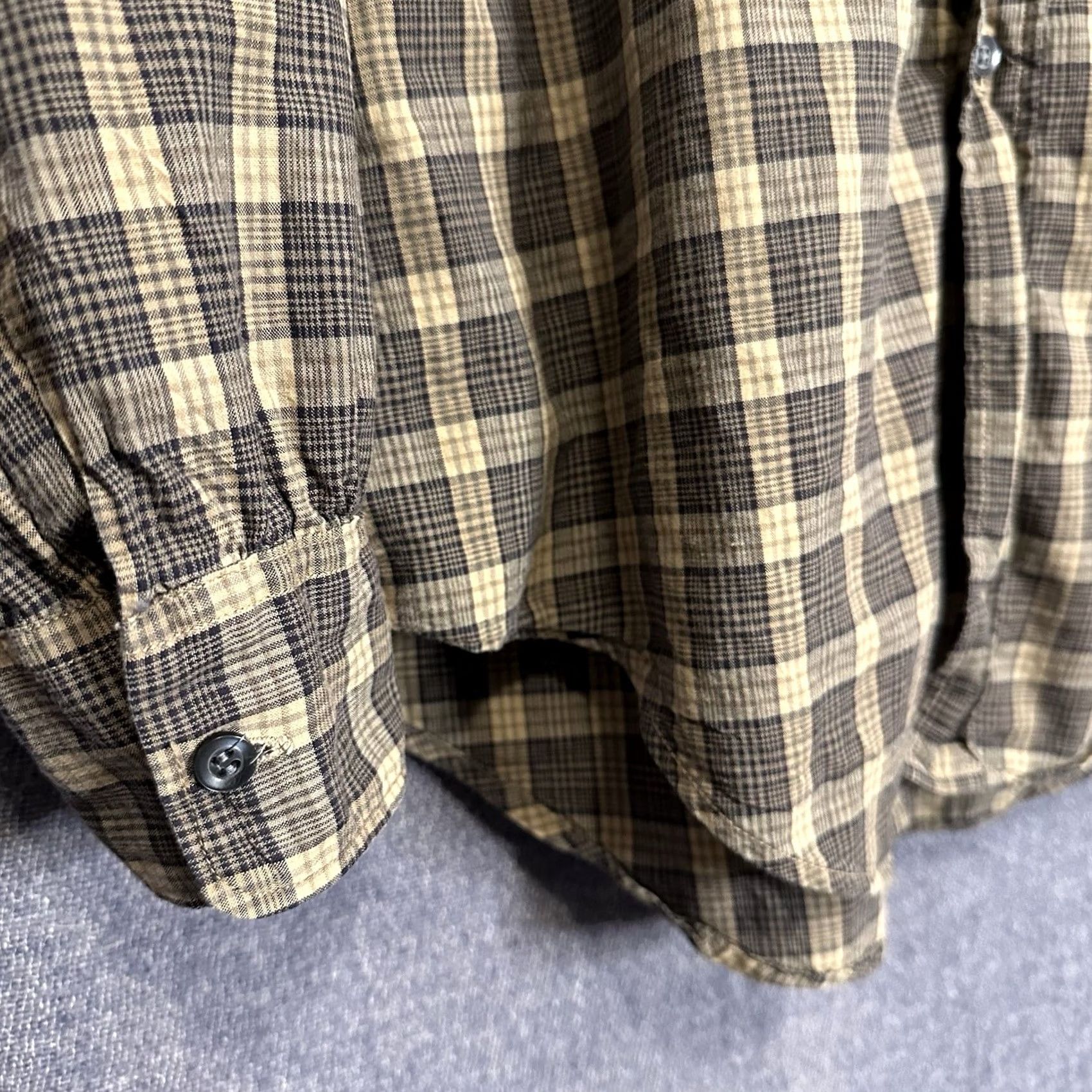 Vintage VINTAGE Lindsey Tapered Tails Single Needle Men's Plaid L/S Button Shirt Size M Brown Cotton Size US M / EU 48-50 / 2 - 4 Thumbnail