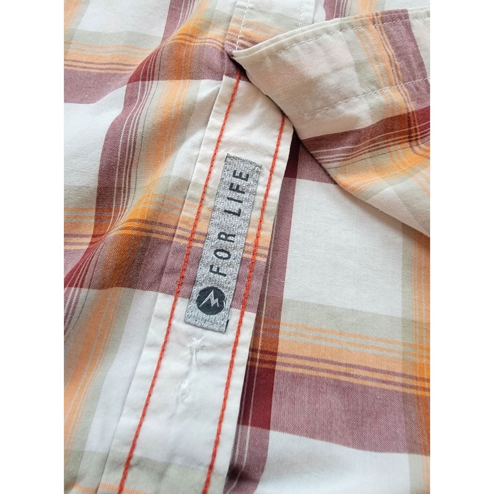 Marmot Marmot Shirt Mens XL Orange Red White Plaid Short Sleeve Button Up Size US XL / EU 56 / 4 - 6 Thumbnail