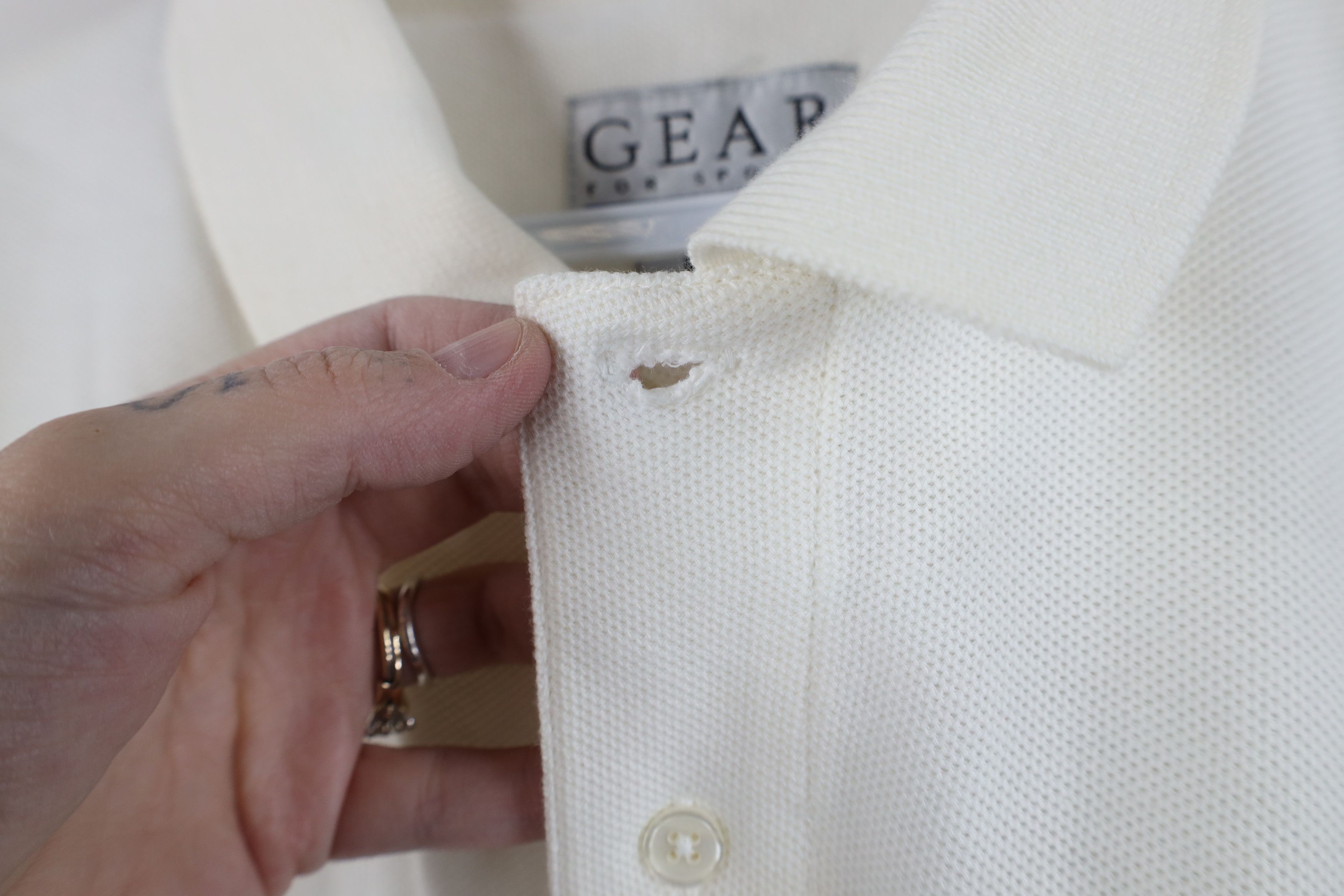Vintage Deadstock Vintage 90s Storm Hockey Golf Polo Shirt White Size US L / EU 52-54 / 3 - 9 Thumbnail