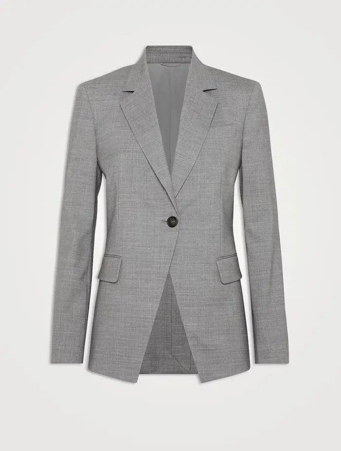Brunello Cucinelli o1w1db10825 Woven Jacket Wool in Light/Pastel Grey Size XL / US 12-14 / IT 48-50 - 1 Thumbnail