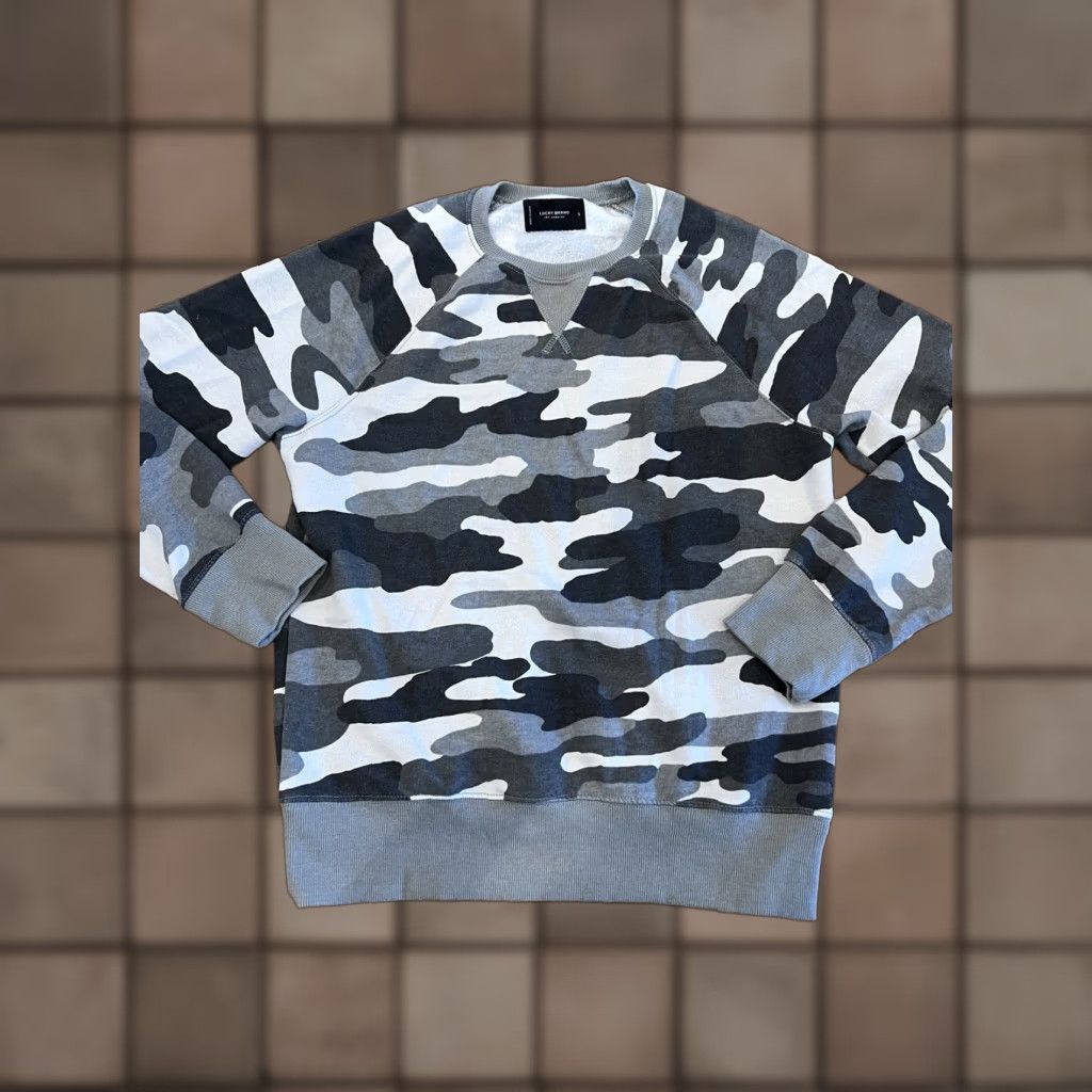 Lucky Brand Lucky Brand Sweatshirt Camouflage Crewneck Women S Small Gray Logo Casual Activewear Size S / US 4 / IT 40 - 1 Thumbnail