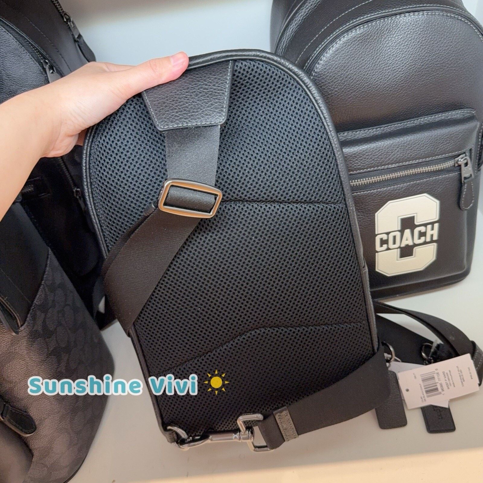 Coach NWT Coach West Pack Varsity Motif Gunmetal/Black/Chalk CAJ60 Size ONE SIZE - 4 Thumbnail
