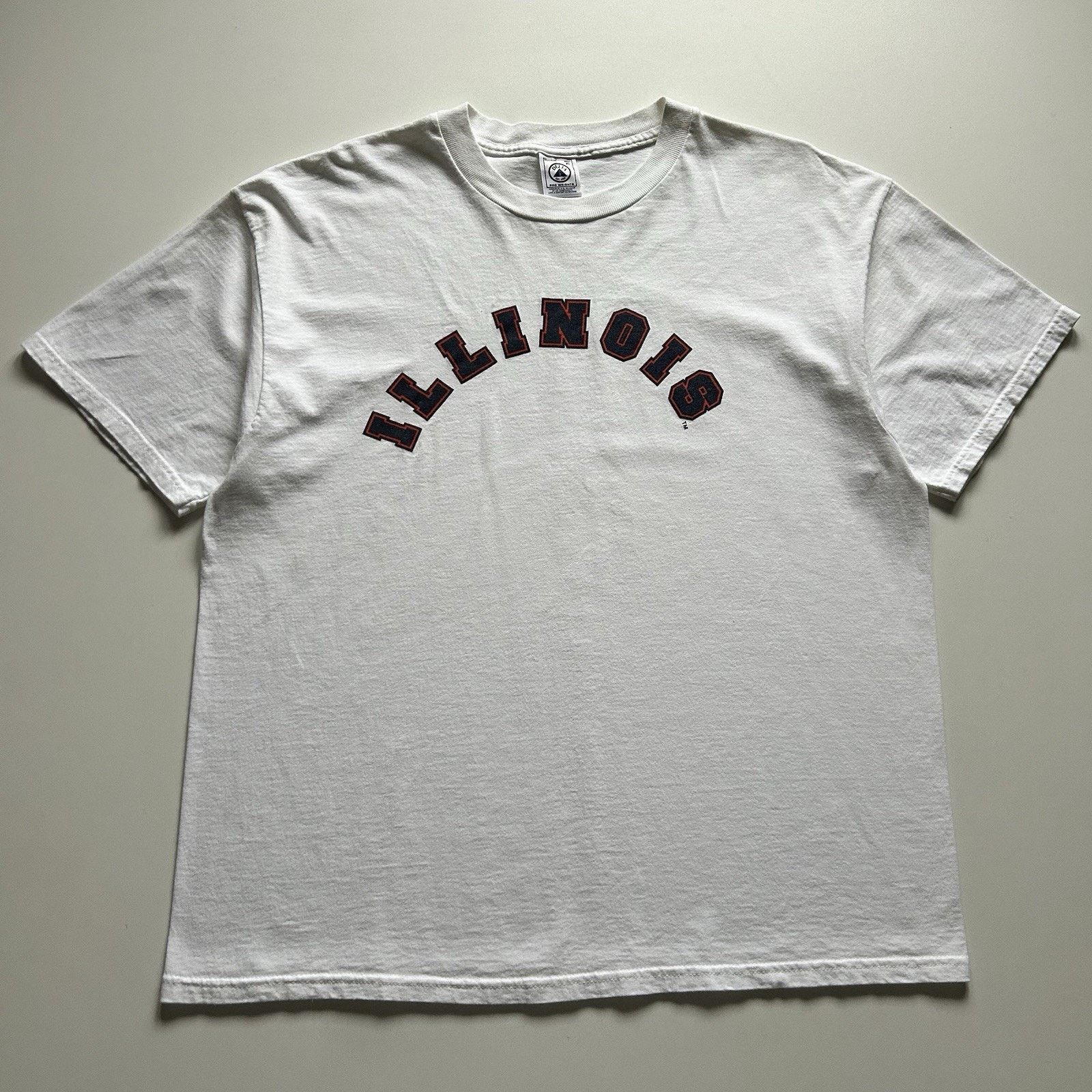 Vintage 90s Illinois T Shirt XL White Fighting Illini NCAA