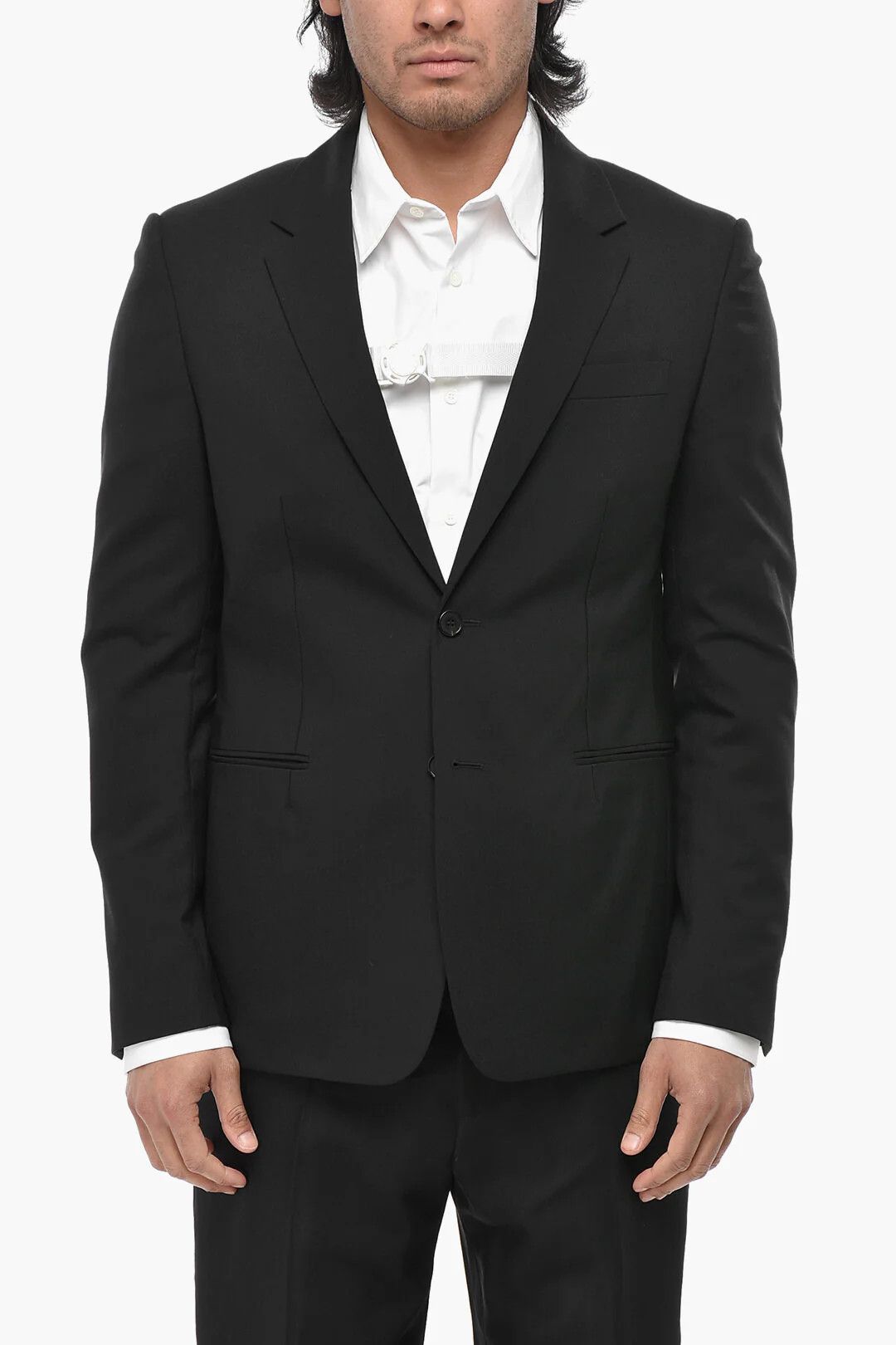 Off-White og1mm0426 Virgin Wool Blazer in Black Size US M / EU 48-50 / 2 - 1 Thumbnail