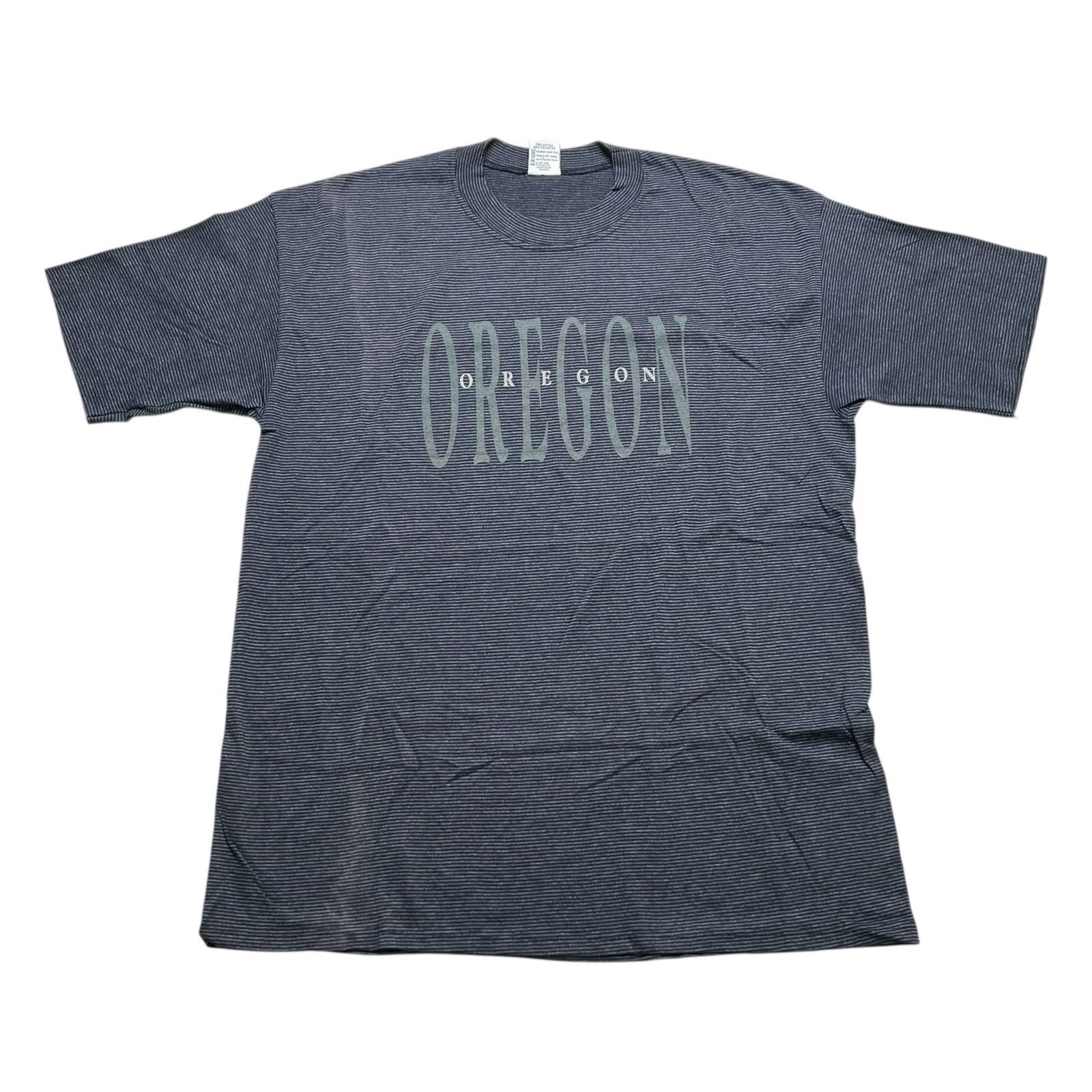 Vintage Vintage Oregon Striped Graphic T-Shirt Black Gray Size XL Size US XL / EU 56 / 4 - 1 Thumbnail