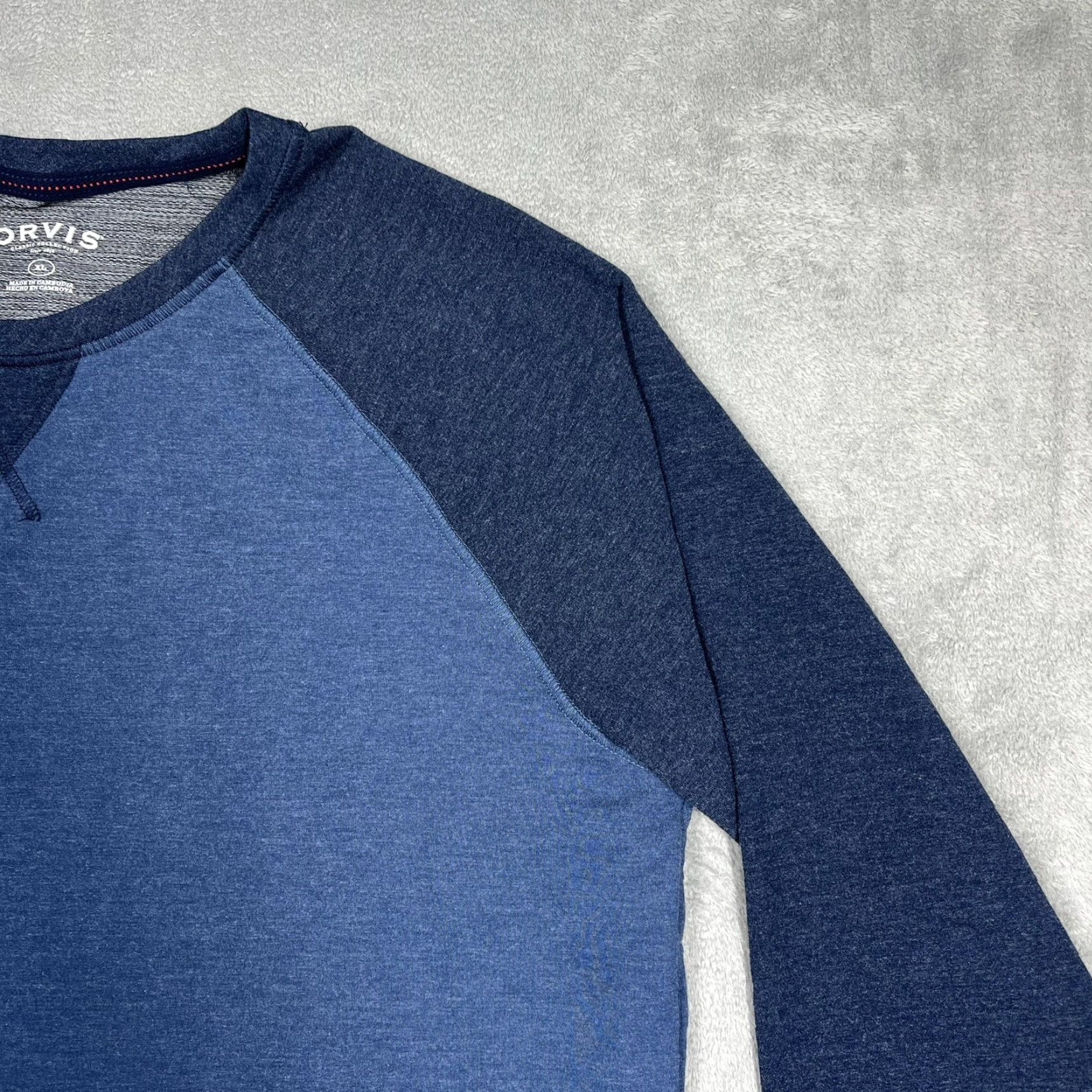 Orvis Orvis Long Sleeve T-Shirt Mens XL Heather Blue Rayon Polyester Blend Crew Neck Logo Stretch Regular American Shirt Size US XL / EU 56 / 4 - 4 Thumbnail